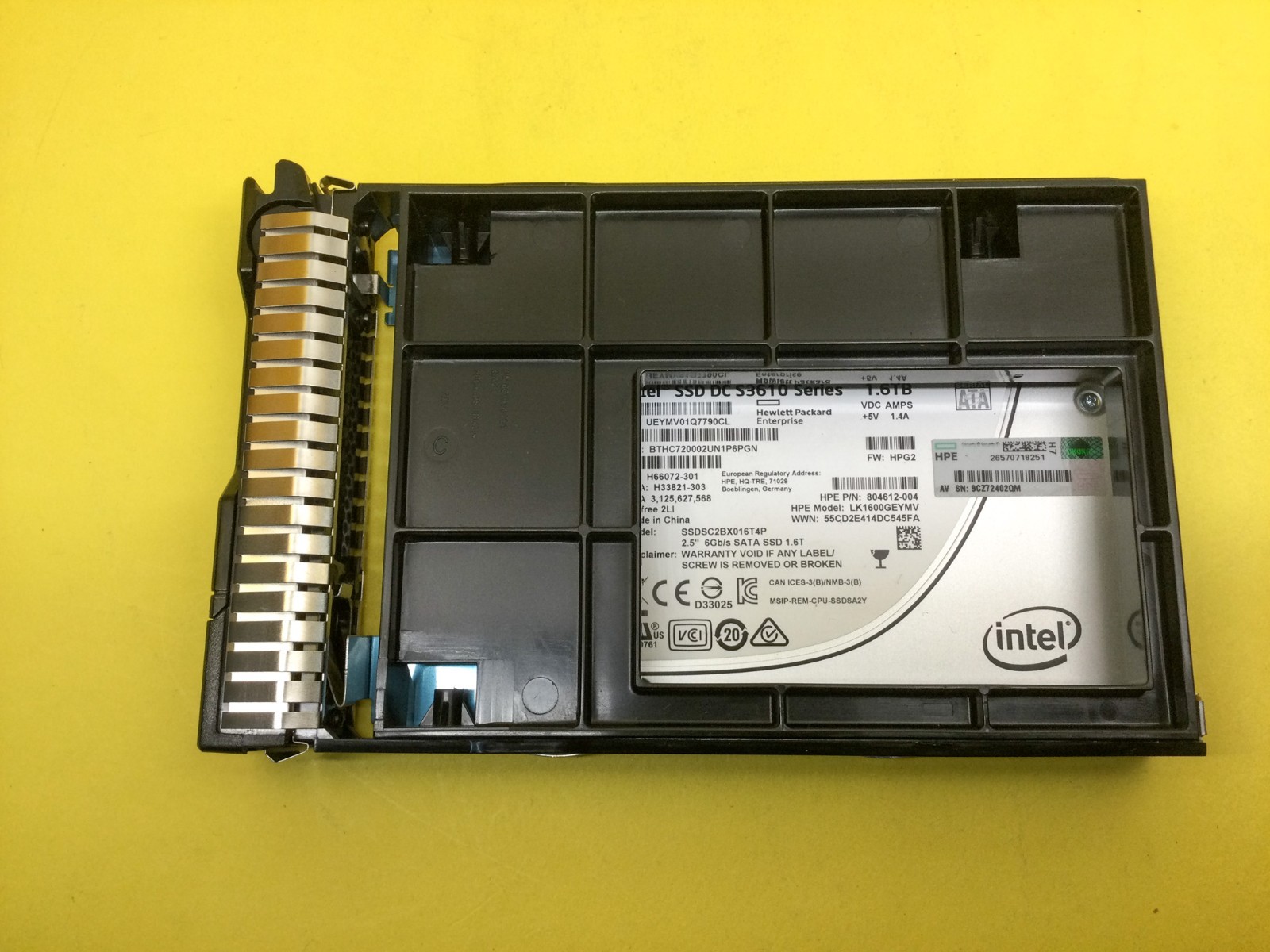 804634-B21 HPE 1.6TB SATA 6G MIXED USE LFF (3.5IN) SCC SSD 805384-001