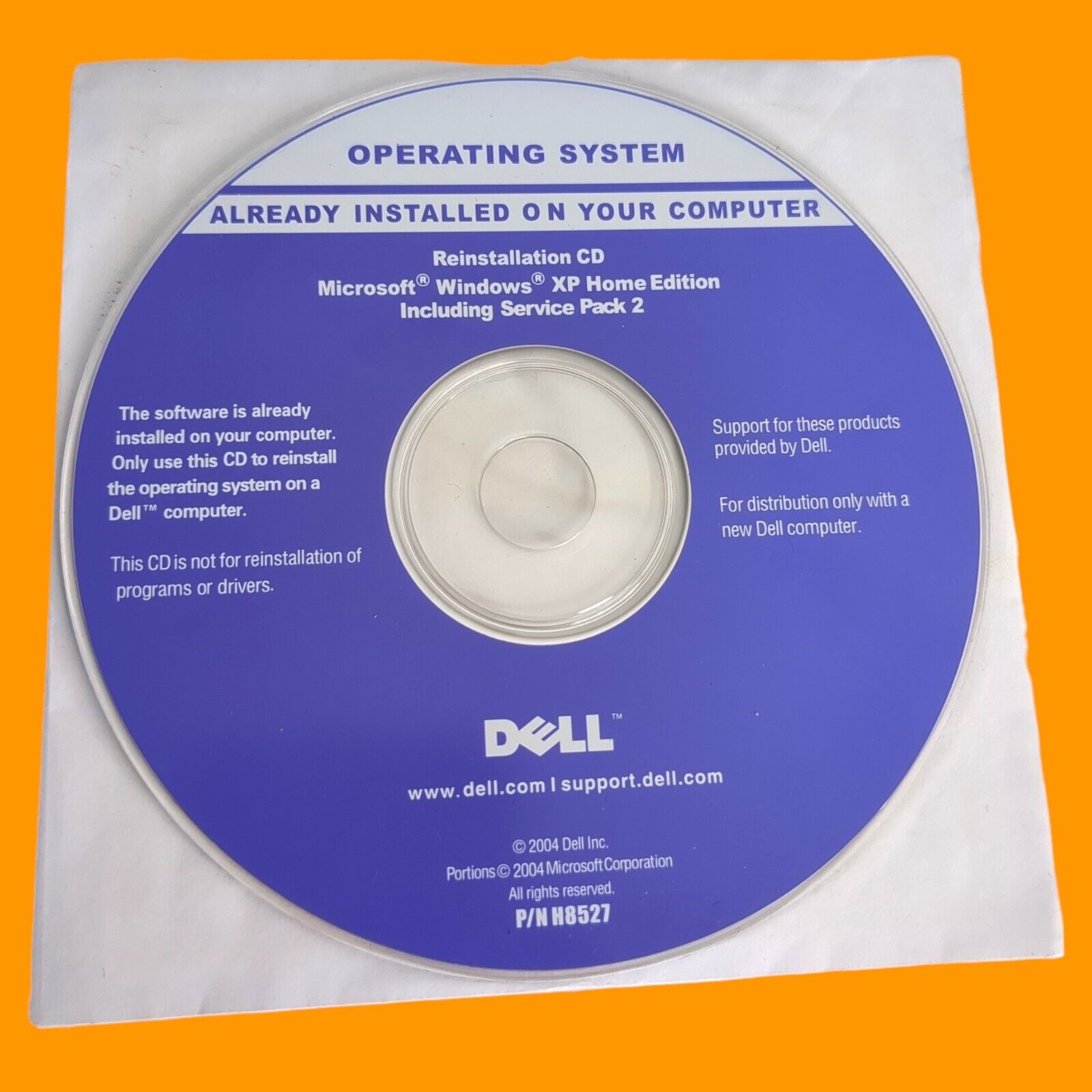 2004 Dell Microsoft Windows XP Home Edition with SP2 Reinstallation CD Disk