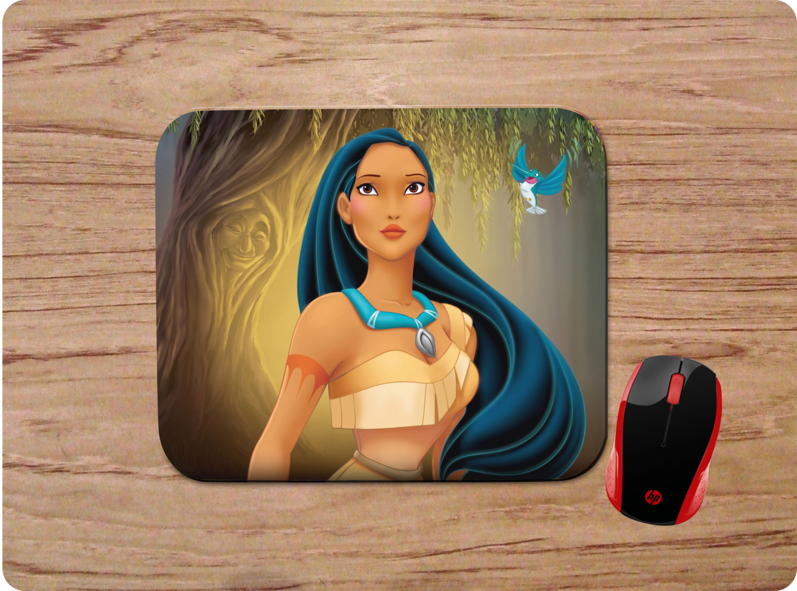 POCAHONTAS w/ BIRD THEME CUSTOM PC GAMING MOUSE PAD MAT HOME OFFICE GIFT DESIGN2
