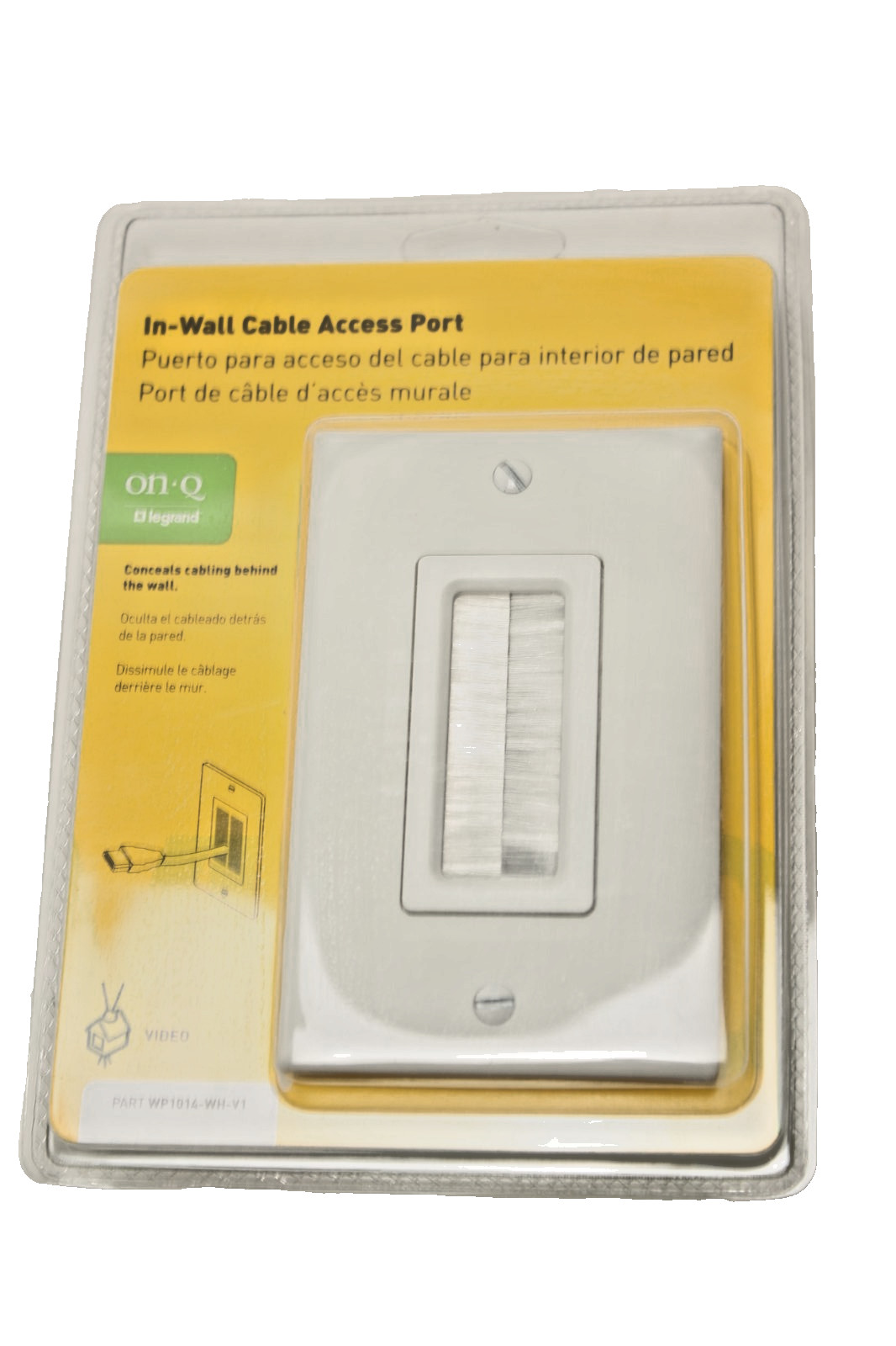 On-Q Legrand In-Wall Cable Access Port with Cover Plate White
