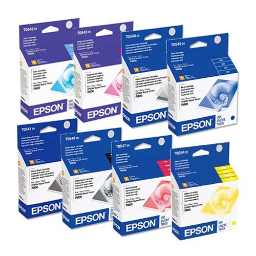 8 Box Genuine Epson R800 R1800 Print Ink 0540 0541 0542 0543 0544 0547 0548 0549