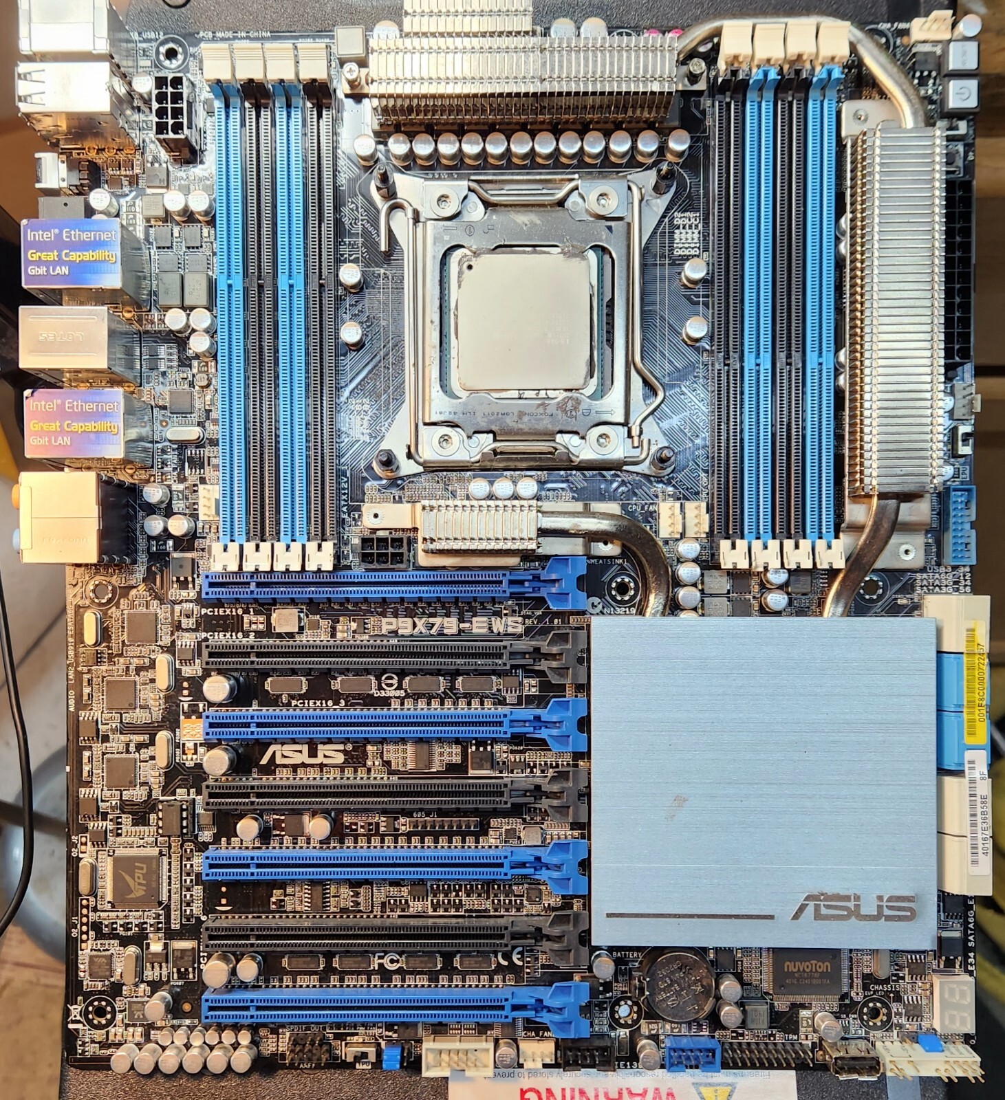 ASUS P9X79-E WS, LGA 2011, Intel Motherboard. Plus cpu, mem, h100, +more