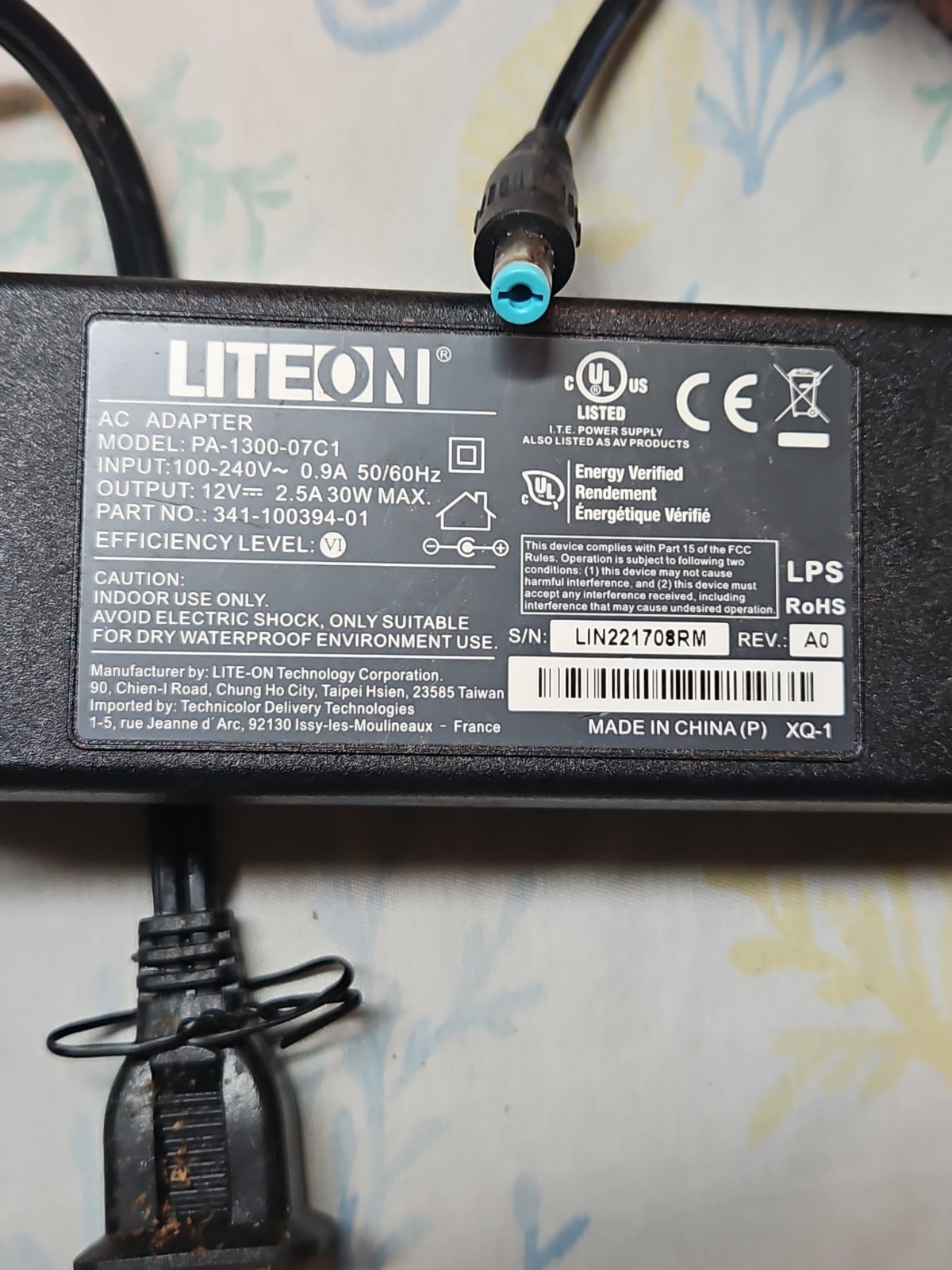Liteon AC Adapter PA-1300-07C1 Power Adapter