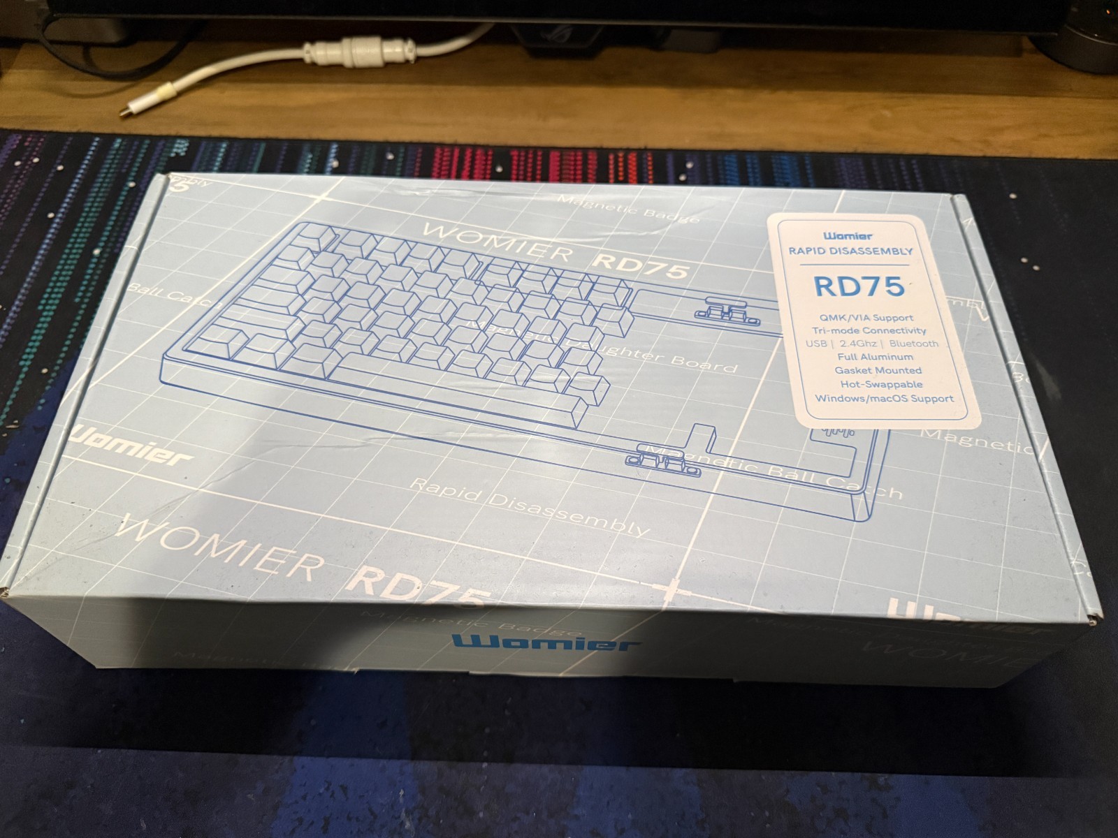 Womier RD75 Pro 75% Aluminum Gaming Keyboard with Quick Release Wireless- Black