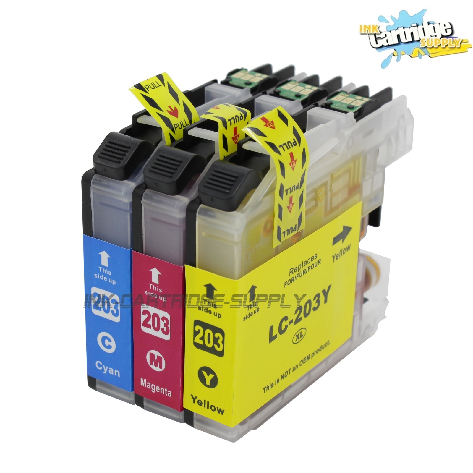3 Pack LC203XL Color Ink Fits For MFC-J460DW MFC-J480DW MFC-J680DW MFC-J485DW