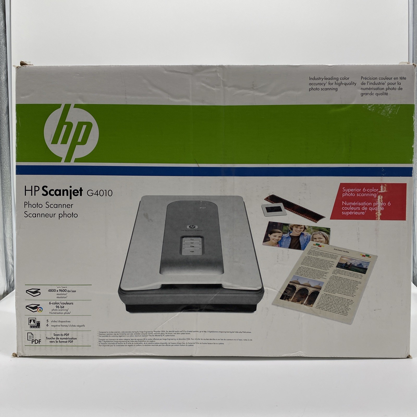 HP Scanjet G4010 Photo Scanner 4800x9600 dpi Complete With Cords Manuals