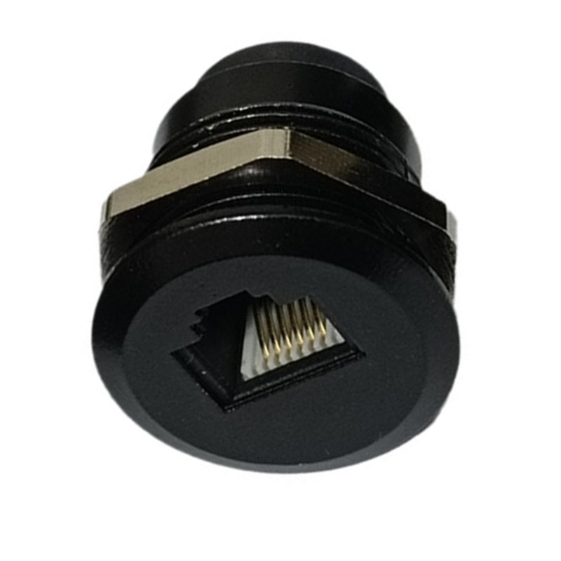 Two Port RJ12 6P6C Panel Mount Connectors Gold Plateds Contacts Telephony