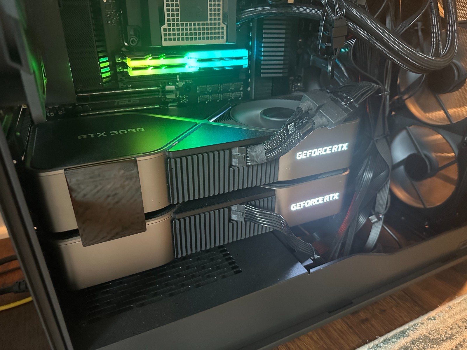 AI Server 2x RTX 3090 FE NVLink 48GB Threadripper PRO 3955WX 128GB Runs 31B LLMs