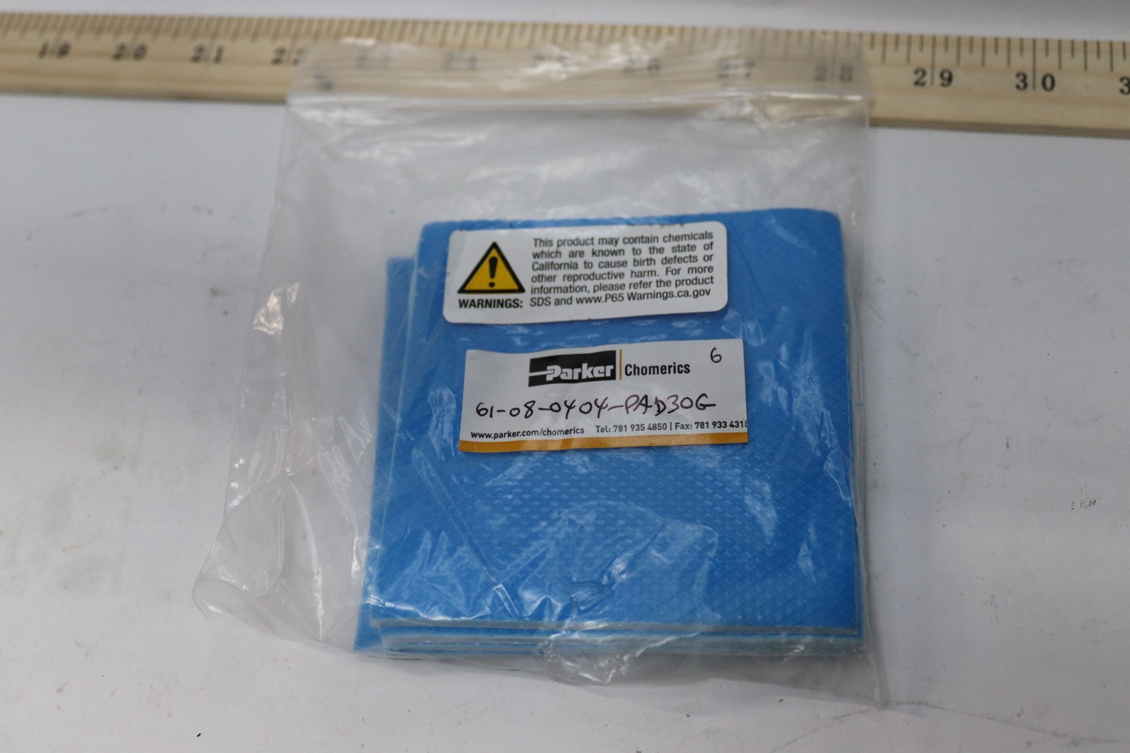 (6-Pk) Parker Chromerics THERM-A-GAP Pad 61-08-0404-PAD30G