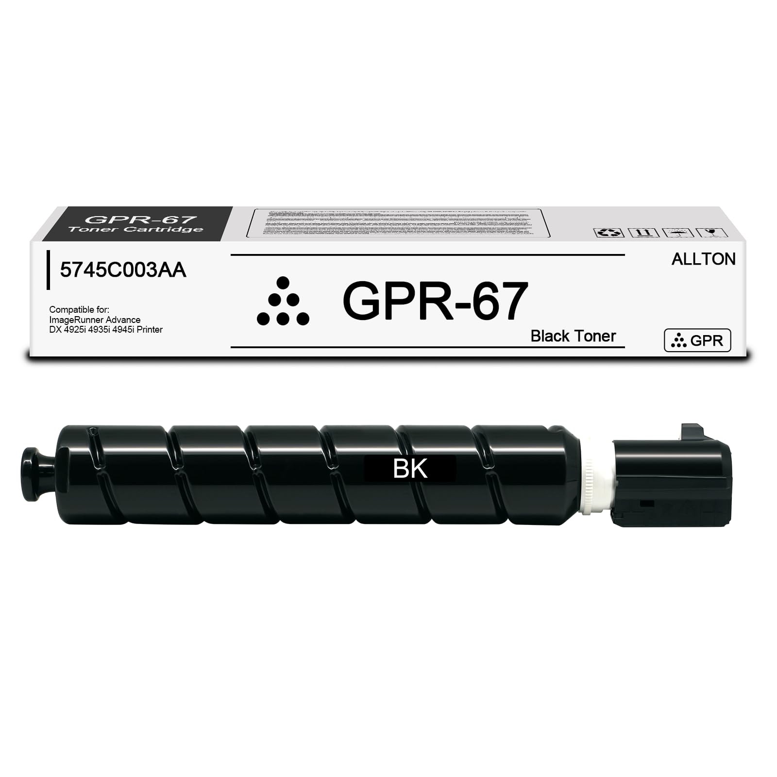 Allton GPR-67 Black Toner Cartridge Compatible Canon 5745C003AA GPR67 Black Tone