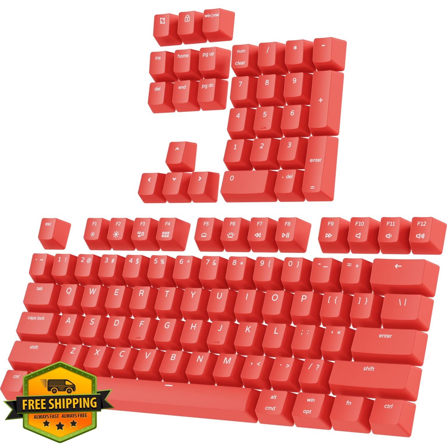 PWNAGE Full PBT Double Shot Gaming Keycaps Red