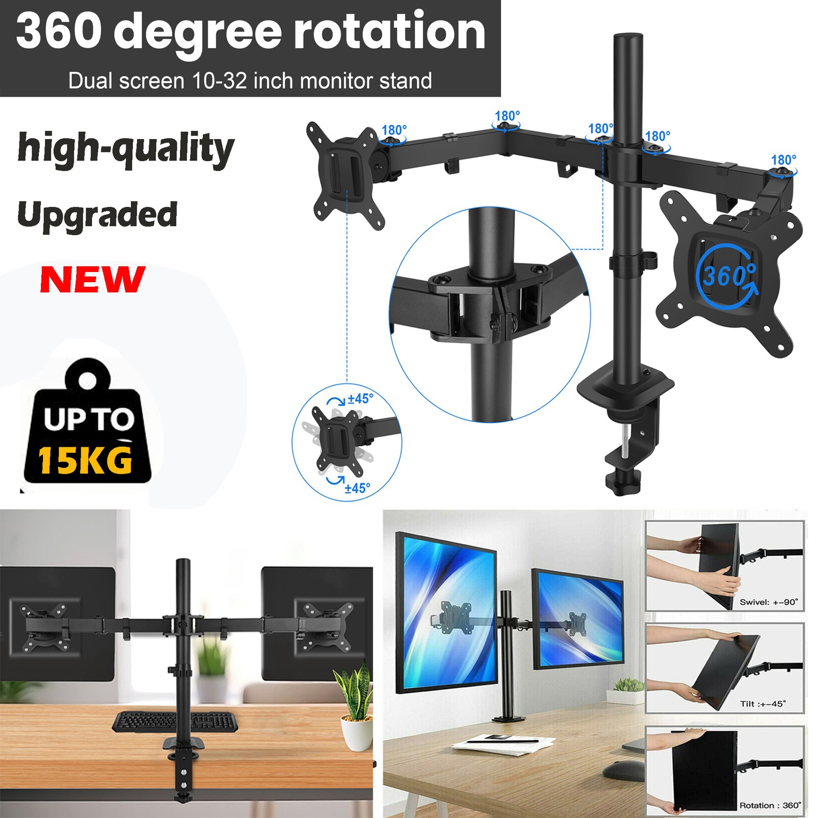 ❤️LOT 10-32" Dual Monitor Stand For Computer Display TV Bracket mount Universal