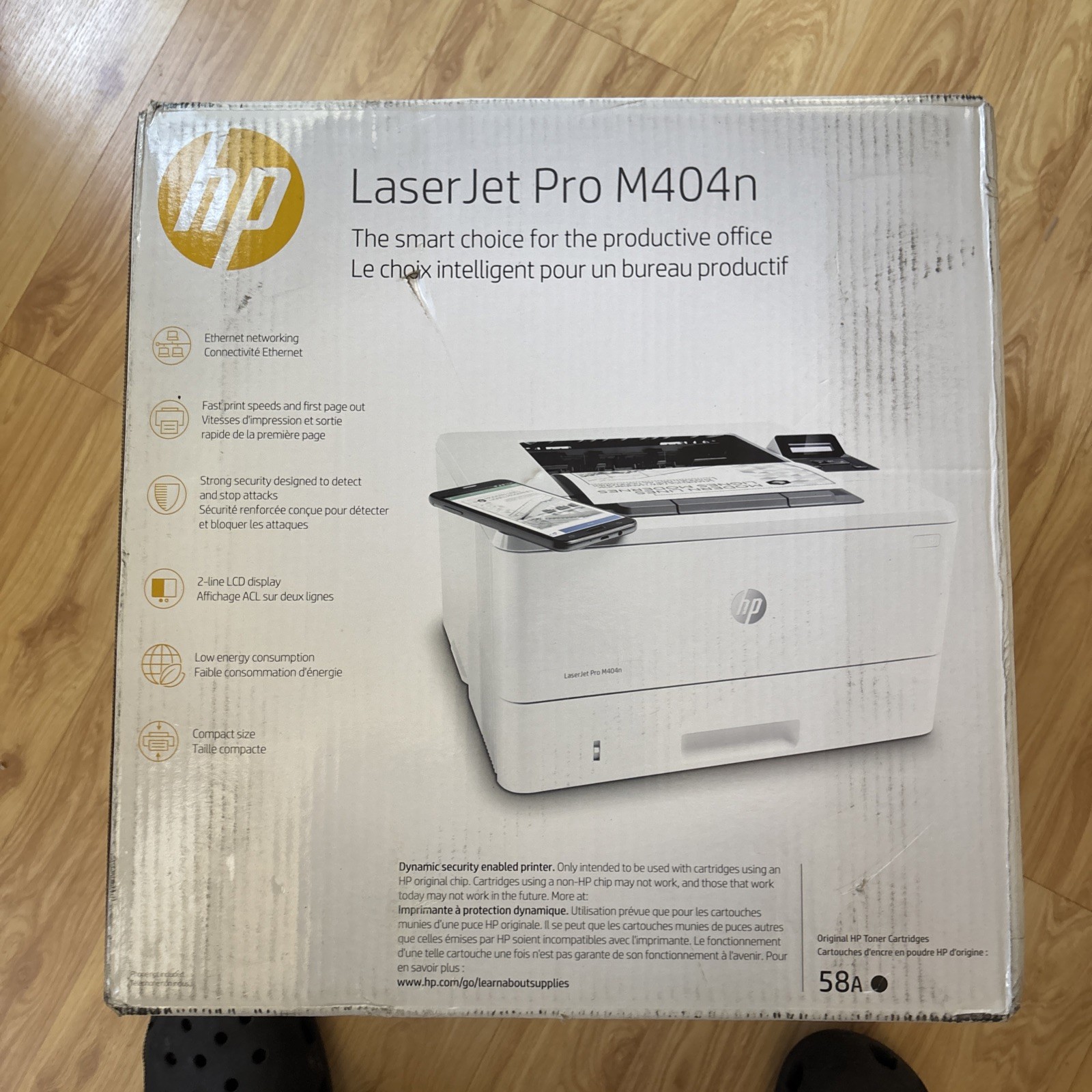New HP LaserJet Pro M404n Monochrome Laser Printer With Built-in Ethernet W12A52