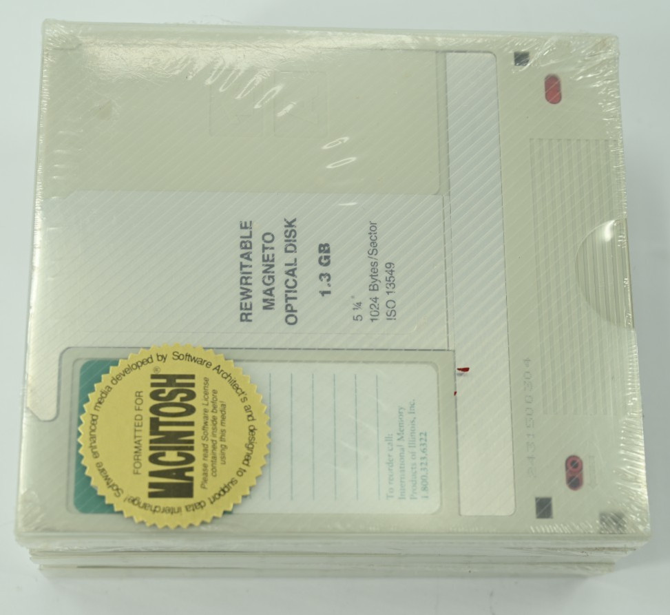 Lot of (5) IMP OptiPro Rewritable Optical Disk 1.3 GB Magneto-Optical NEW Unused