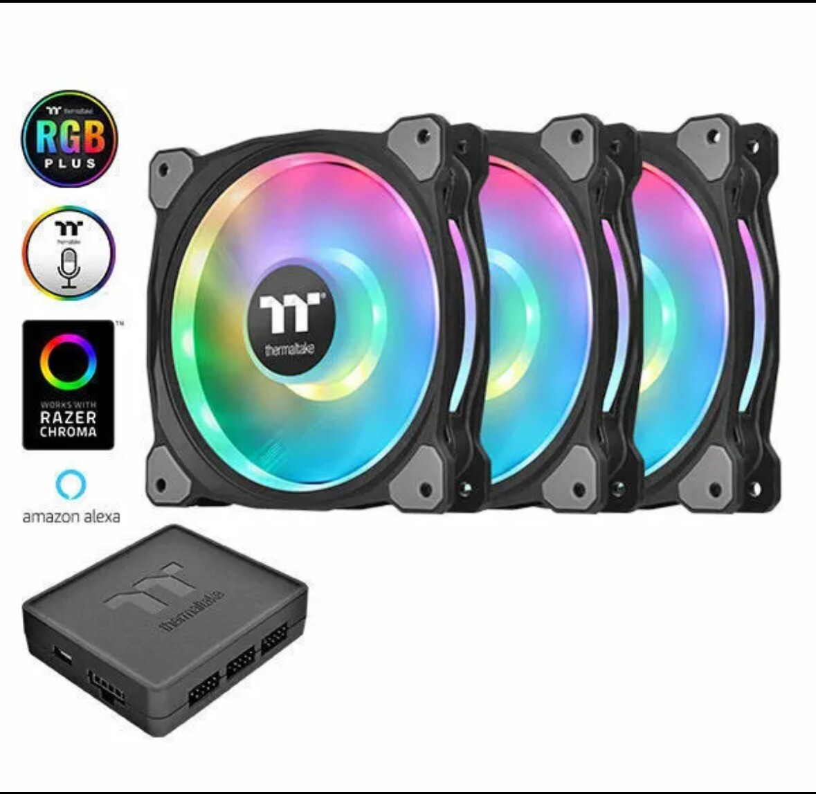 Thermaltake Riing Duo 14 RGB Plus Radiator PWM Fan, CL-F078-PL14SW-A (3 Pack)