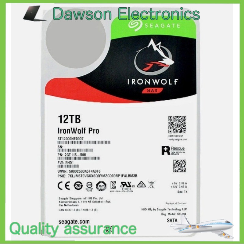 Seagate IronWolf Pro 12TB 7.2K SATA 6Gb/s 3.5'' Internal NAS HDD ST12000NE0007