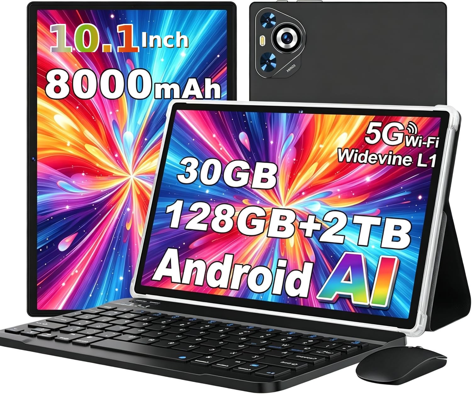 Dghrti 10 Inch Android AI Tablet, Full Metal Body, 30GB RAM+128GB ROM, Black