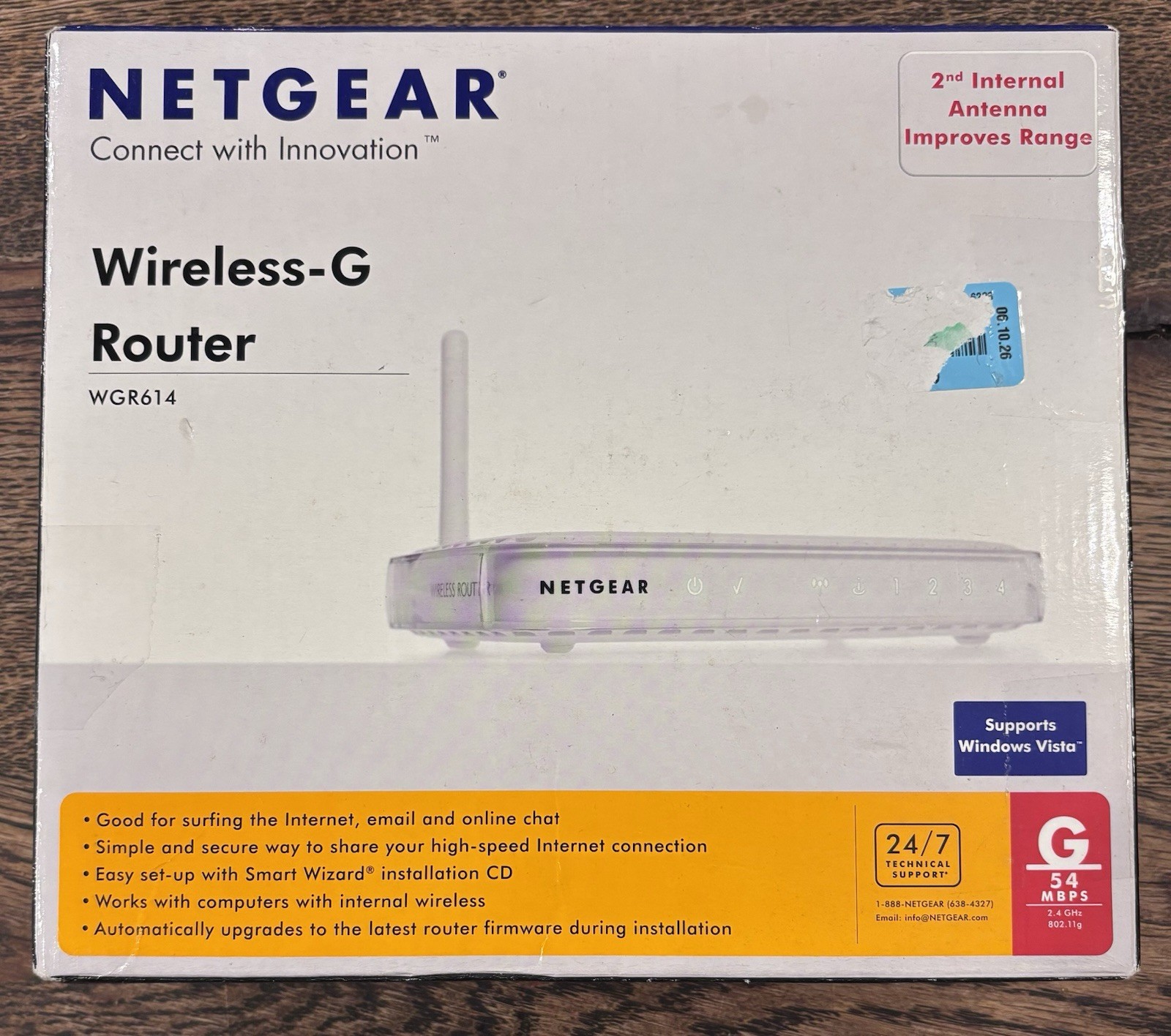 NEW IN BOX NETGEAR WGR614 Wireless-G ROUTER 54 Mbps 4-Port 802.11g UNUSED