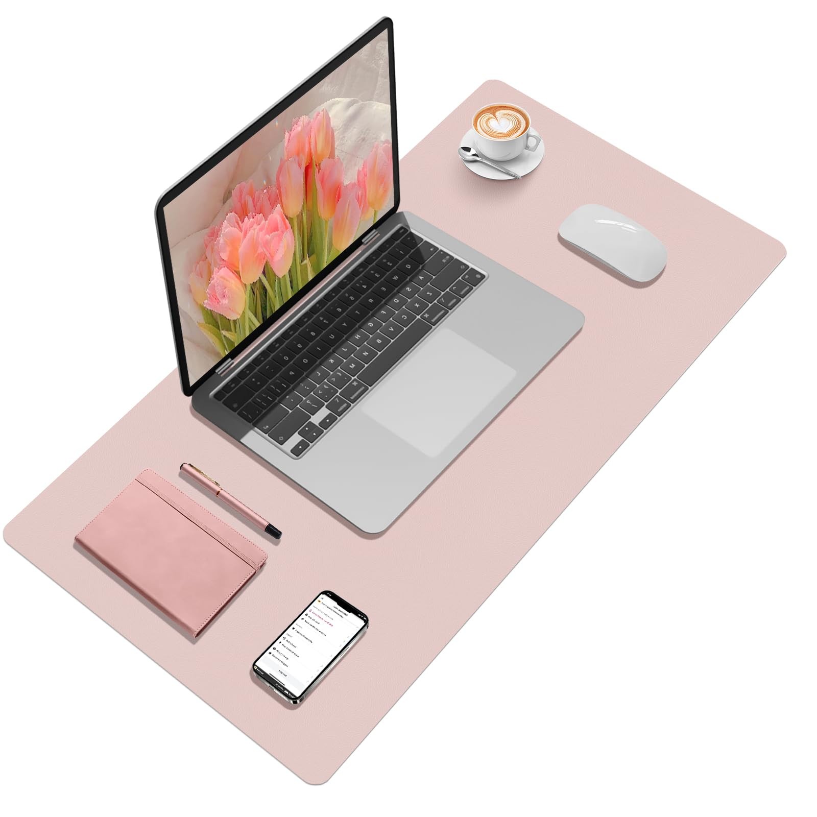 Pink Desk Mat 31.5x15.7 Inch Waterproof Keyboard Pad Computer Large Mouse Pad