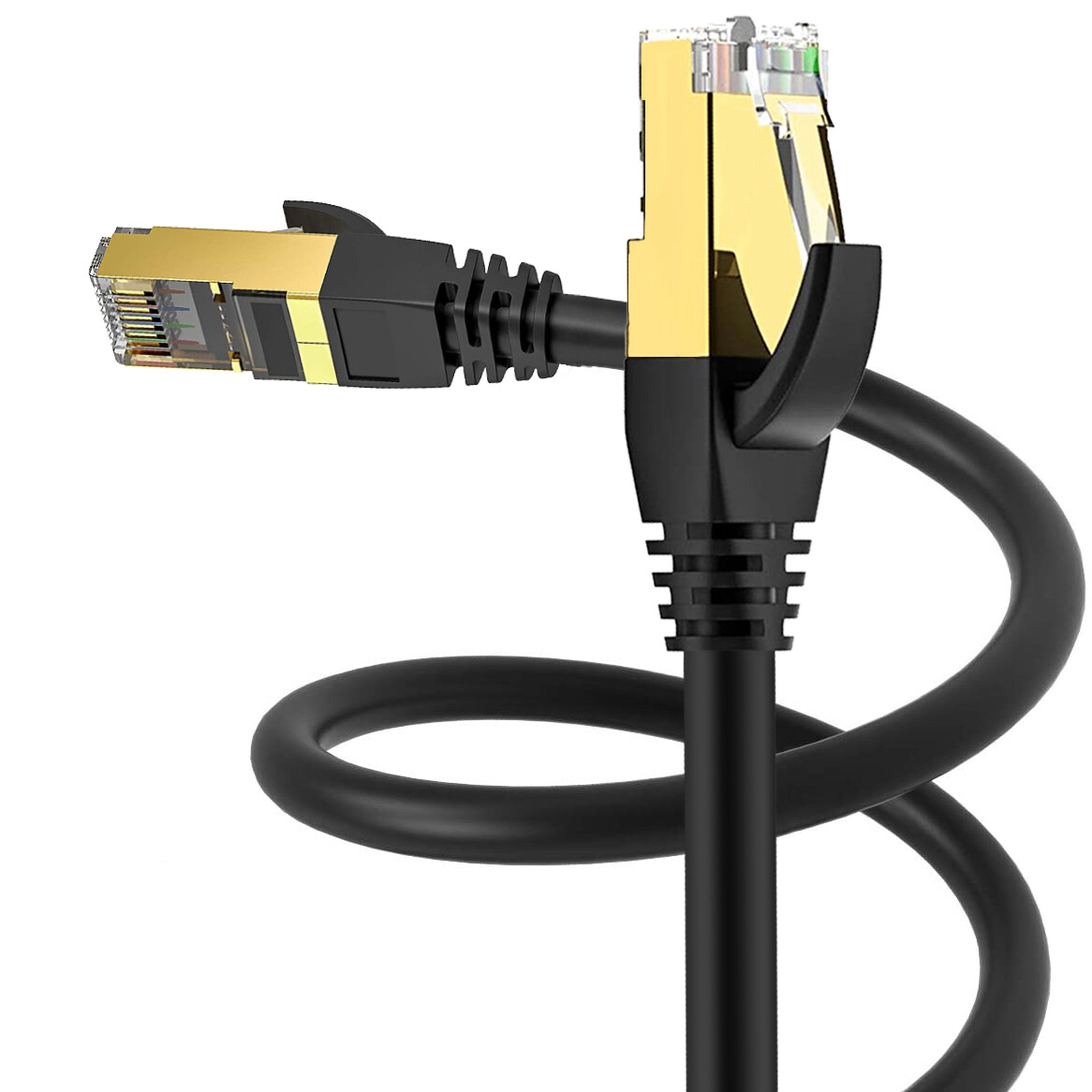 [2000Mbps] Ultra-High Speed Blk 40Gb Cat 8 Ethernet Cable S/STP Lead, 6-50Ft Lot