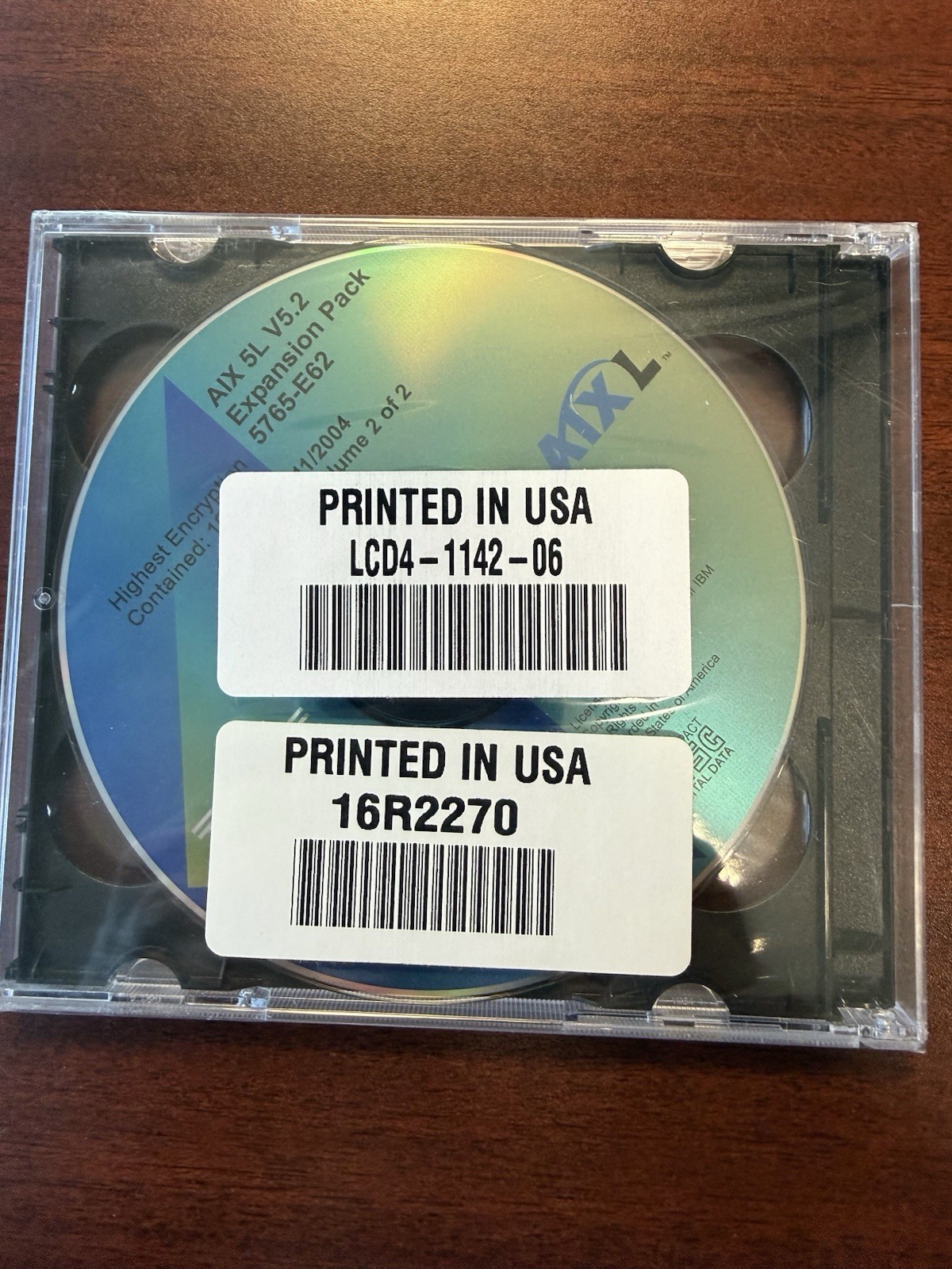 🔥VINTAGE IBM SOFTWARE 2 Disks, AIX 5L V5.2 EXPANSION PACK 5765-E62 (SEALED)