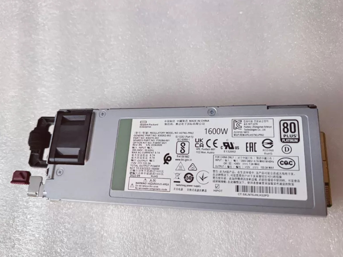 Used 1pcs HPE G11 Server 1600W Power P39384-001 P38997-B21 HSTNS-PR62 830270-202