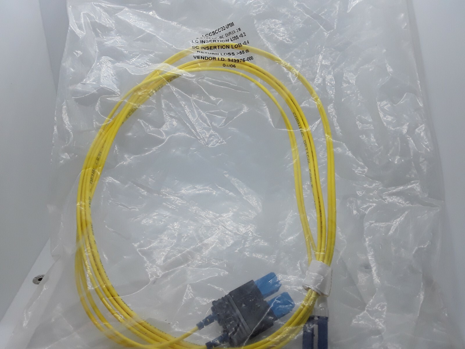 Corning Fiber Optic Cable LC-SC 8.3/125 Duplex (2m) LCCSCCD2-UPSM