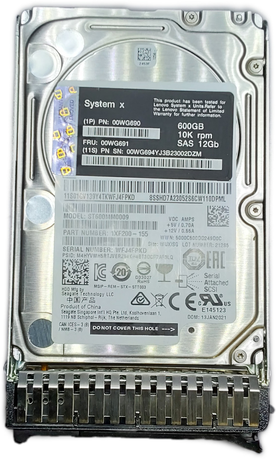 Seagate ST600MM0009 600GB 2.5" SAS-3 HDD w/Caddy