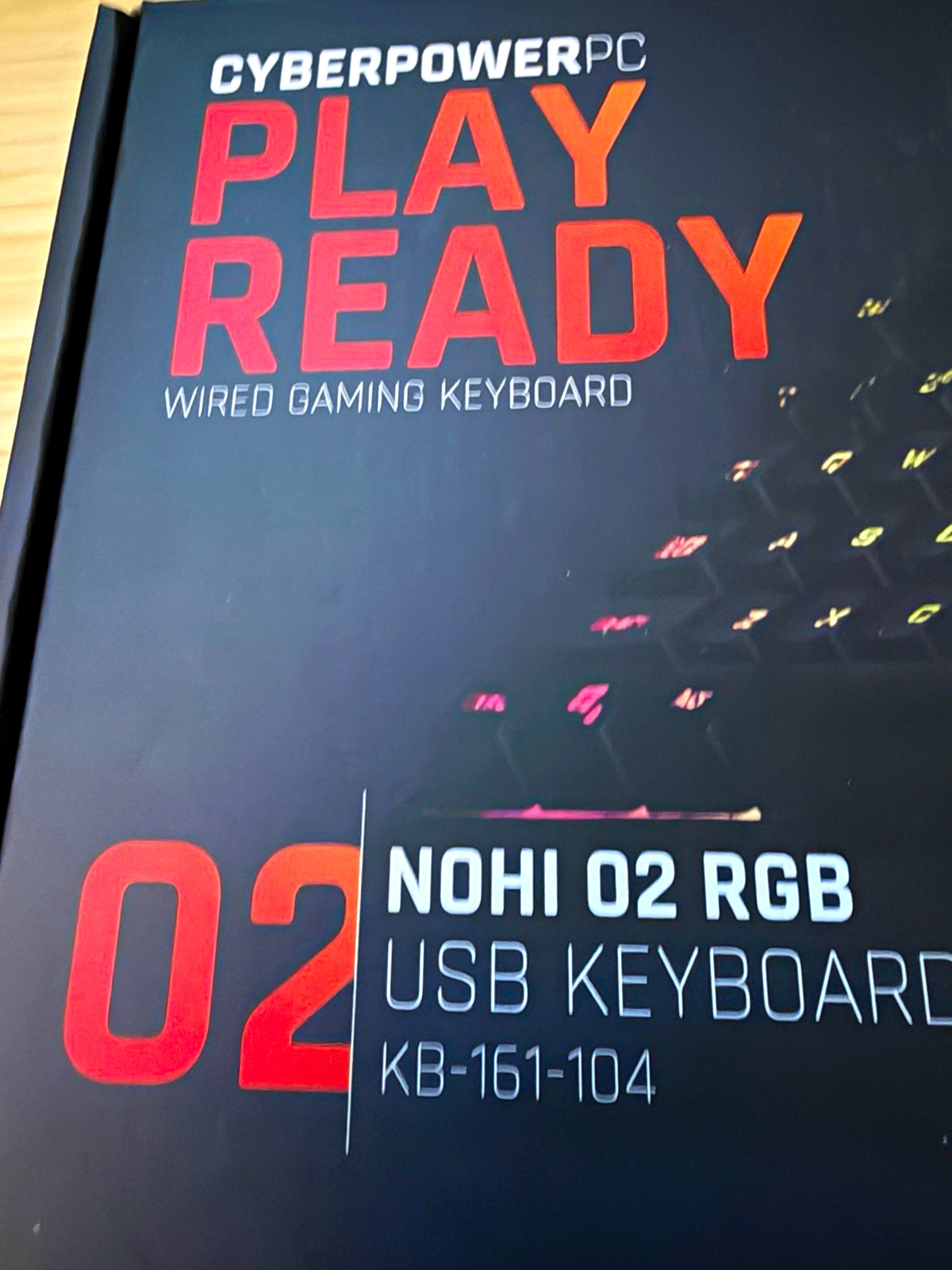 CyberPowerPC NOHI 02 RGB Backlit Gaming Keyboard USB KB-161-104
