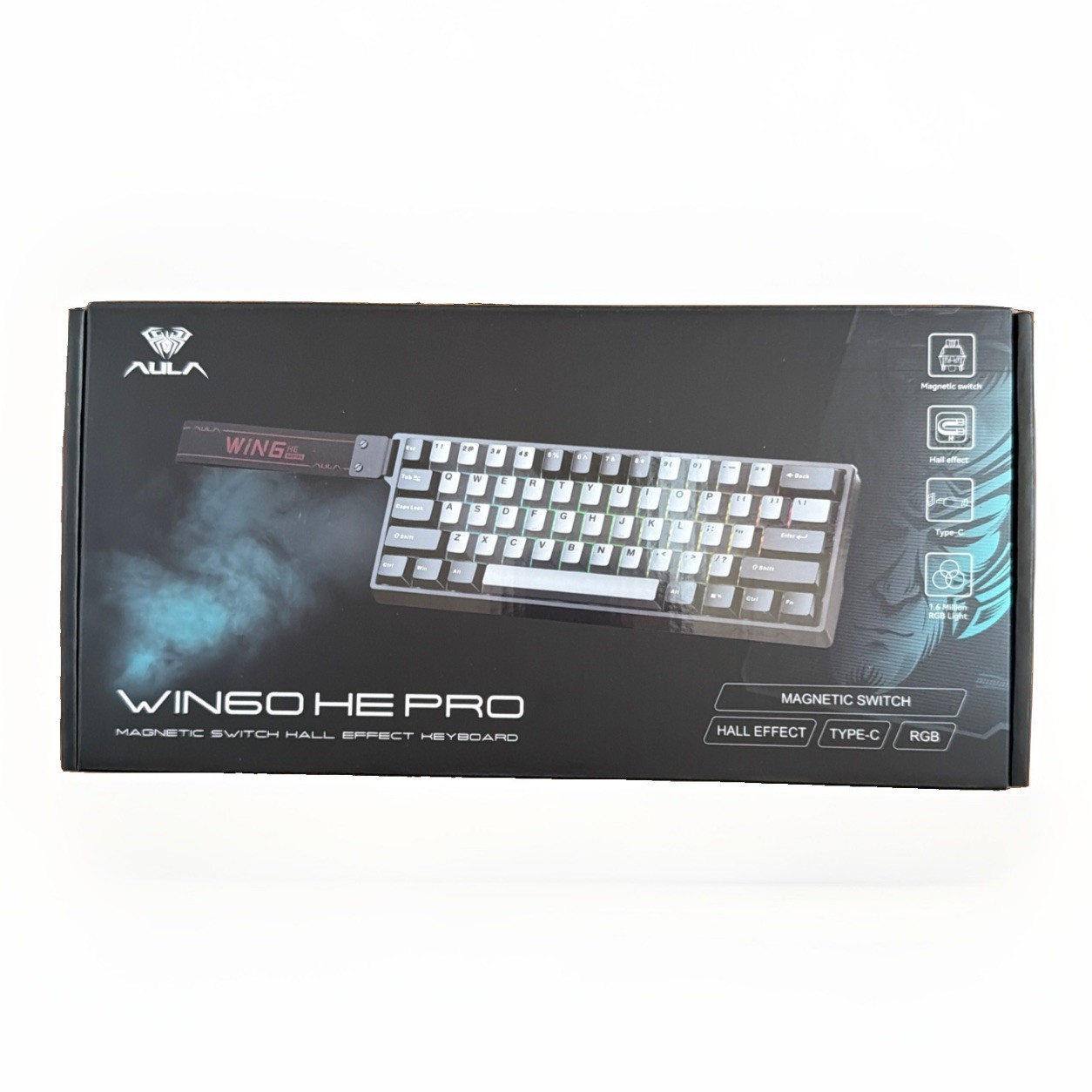 Open Box - AULA WIN60 HE PRO 60 Mechanical Gaming Keyboard Magnetic Switch Black