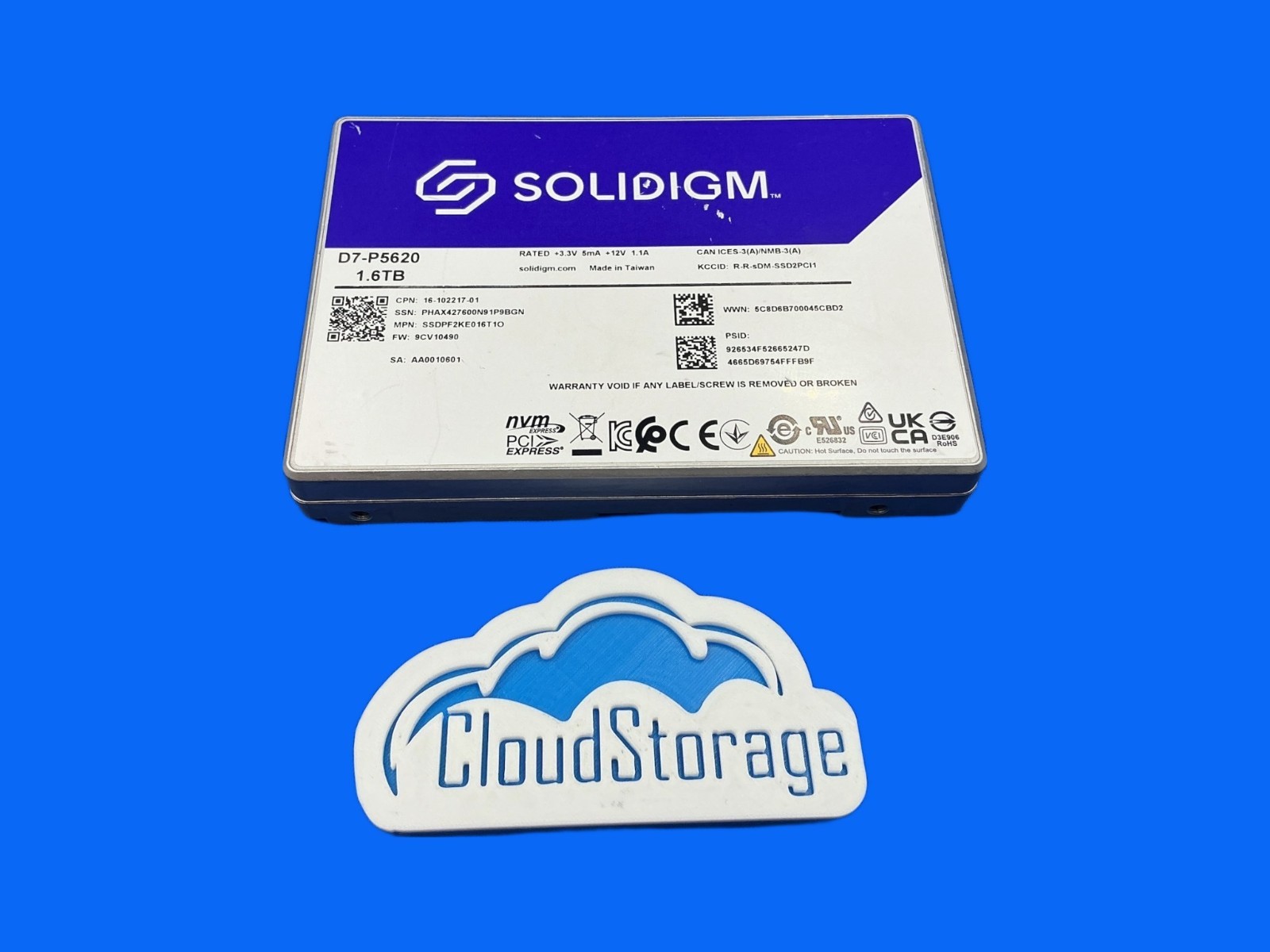 SSDPF2KE016T1O Intel Solidigm D7-P5620 1.6TB 2.5' U.2 NVMe PCIe 4.0 SSD New Pull