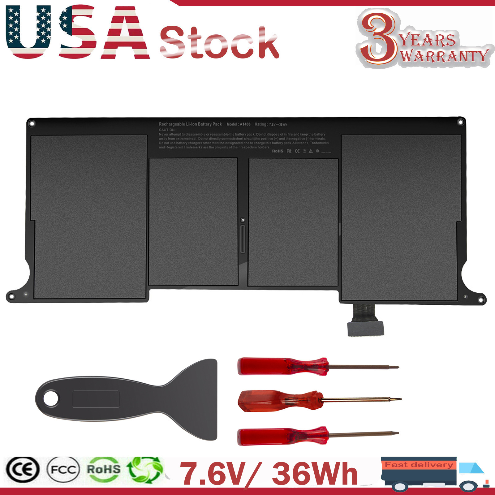 A1406 A1465 Battery for MacBook Air 11’’ Mid 2012 2013 Early 2014 2015 36Wh