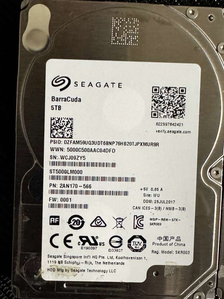 LOT OF 2x ST5000LM000 SEAGATE BARRACUDA 5TB SATA 2.5" INTERNAL HARD DRIVES