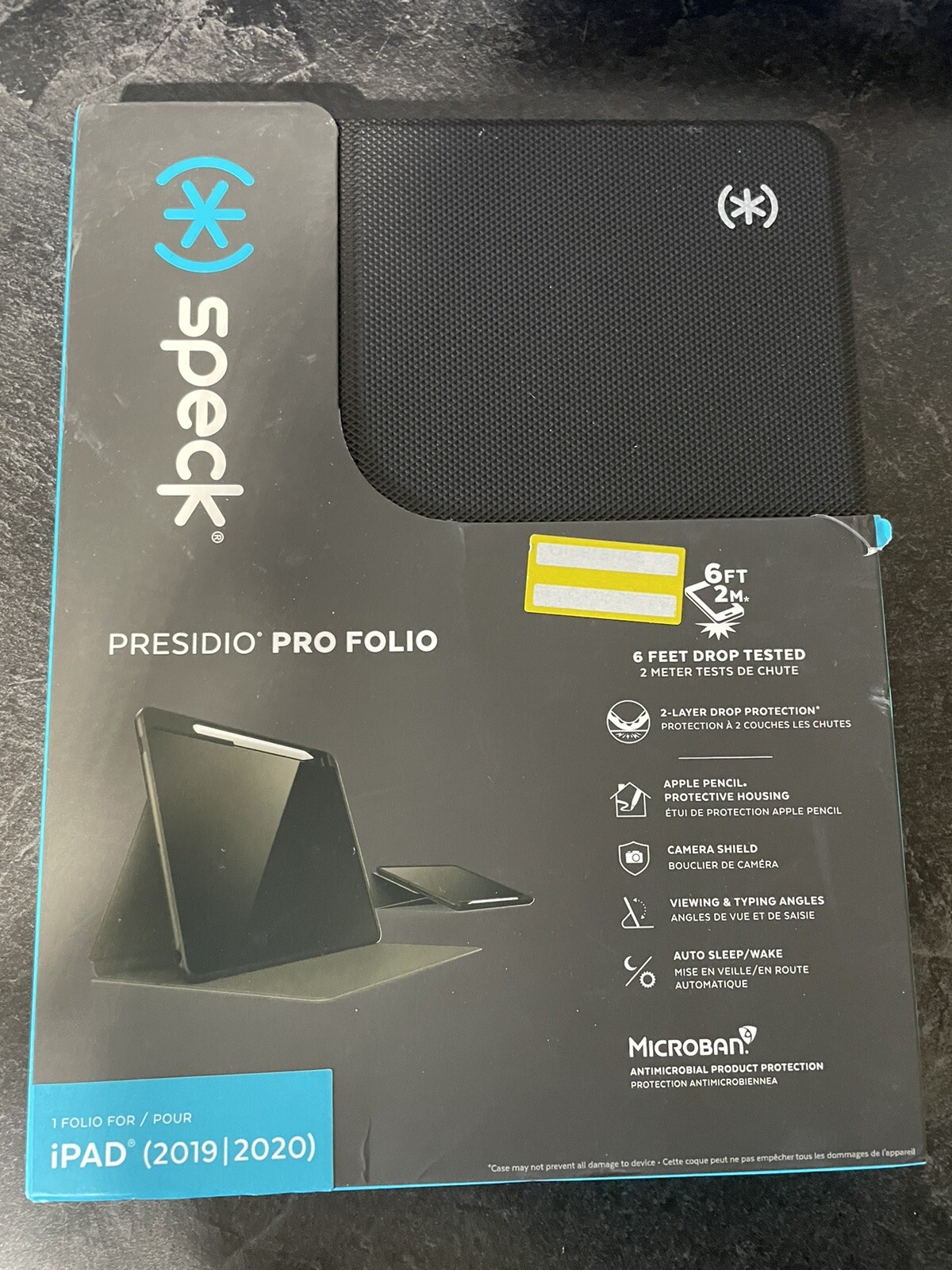Speck Presidio Pro Folio for iPad 10.2 (BLACK) with Holder for Apple Pencil ST27