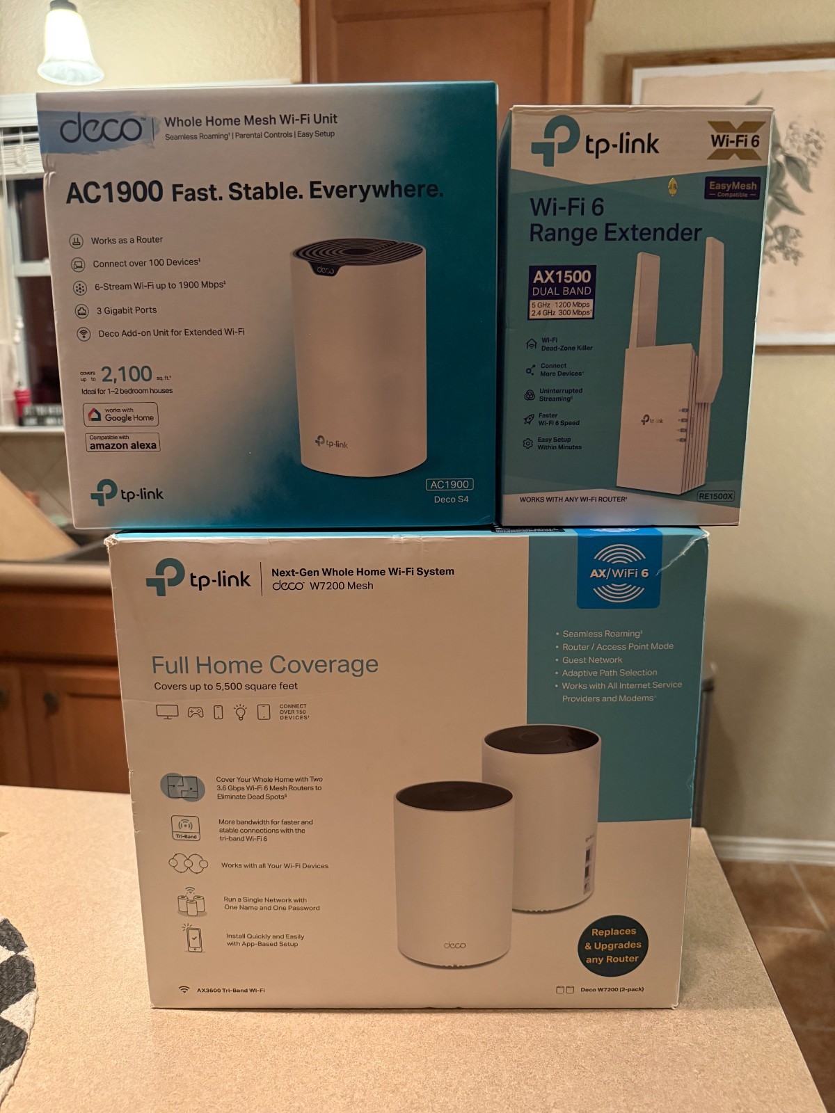 TP-Link Deco W7200 2-Pack + Deco S4 + RE1500X Mesh WiFi Lot Will Sell Separately
