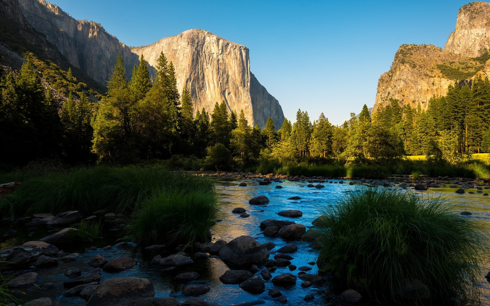 Landscape creeks river nature rocks water yosemite Custom Gaming Mat Desk