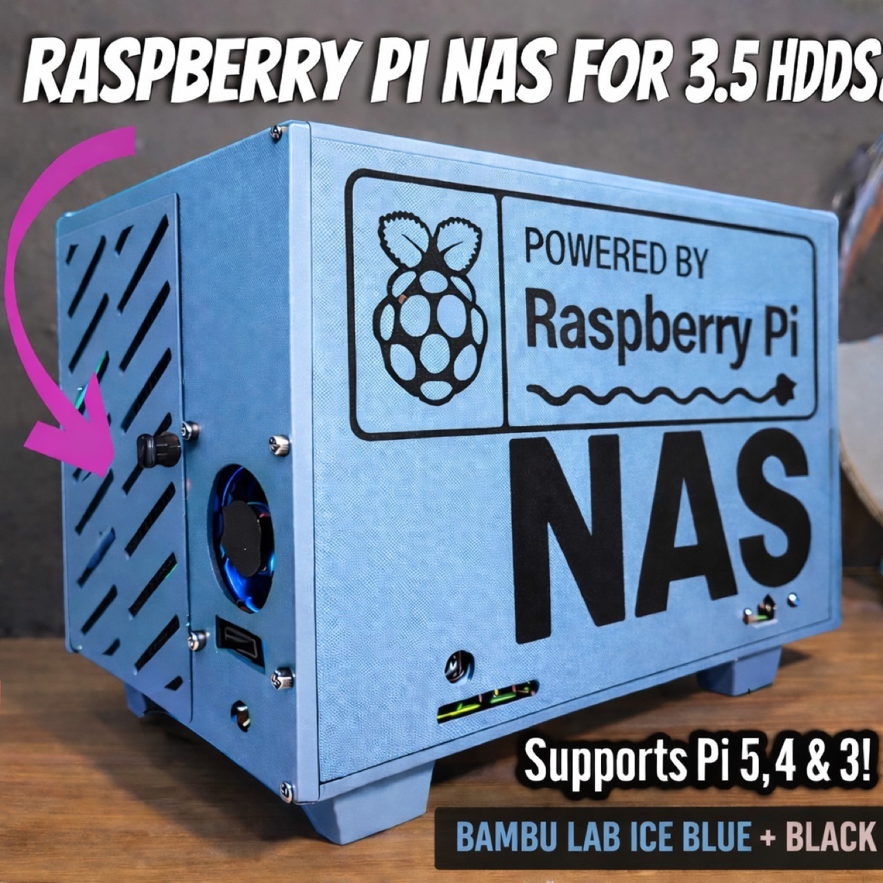 Raspberry pi 5 & pi 3 pi 4 NAS case