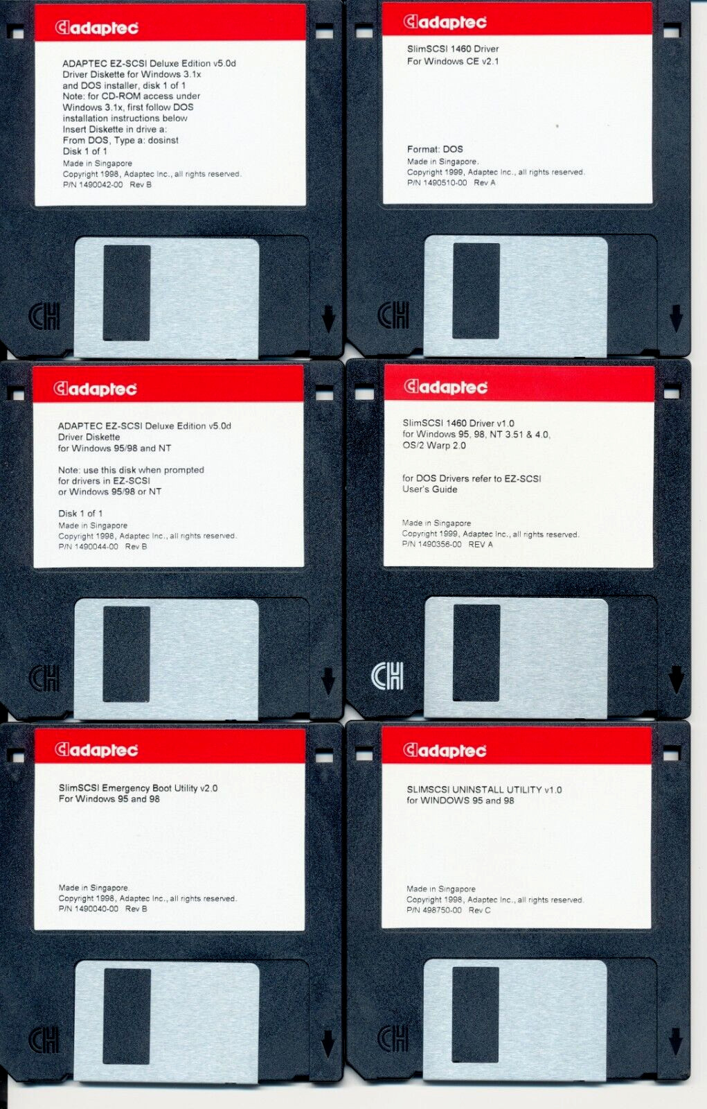 Vintage Lot Adaptec 3.5" Floppy Disk Software - SlimSCSI EZ-SCSI DOS Windows