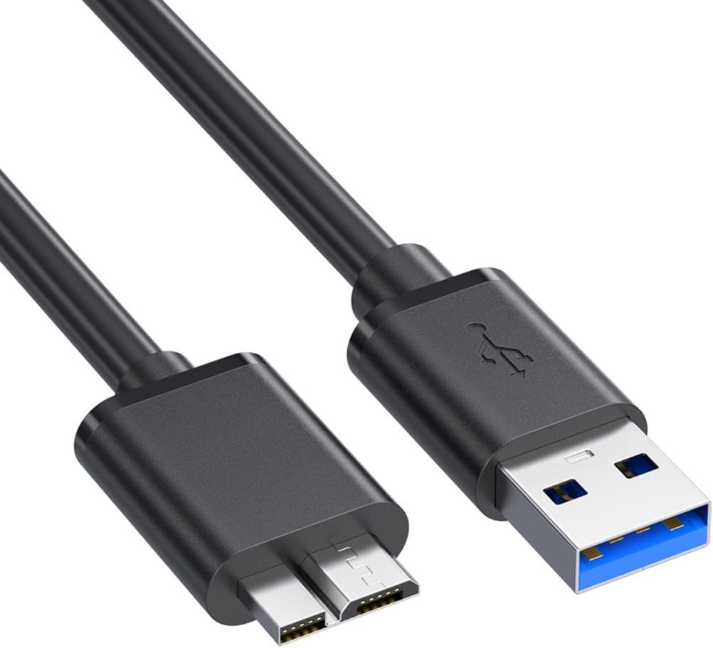 Micro USB 3.0 Cable, Type A Male to B Cord 3.3ft 3.3Ft, Black 