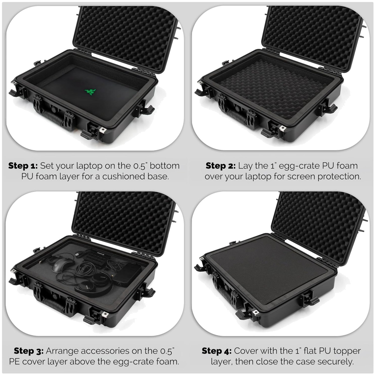 Protective Laptop Vault - Shock-Absorbing Foam Interior
