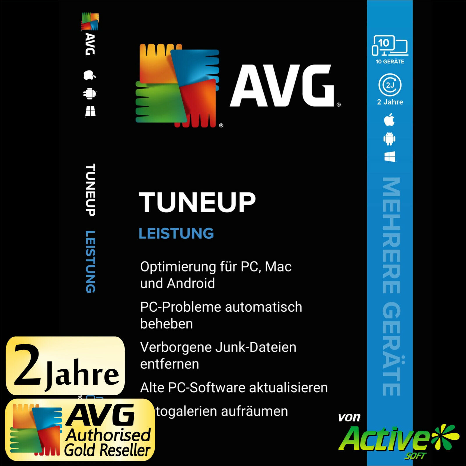 AVG TuneUp 2024 - Multiple Devices | 10 Devices 2 Years | Tuneup UNLIMITED UE DE
