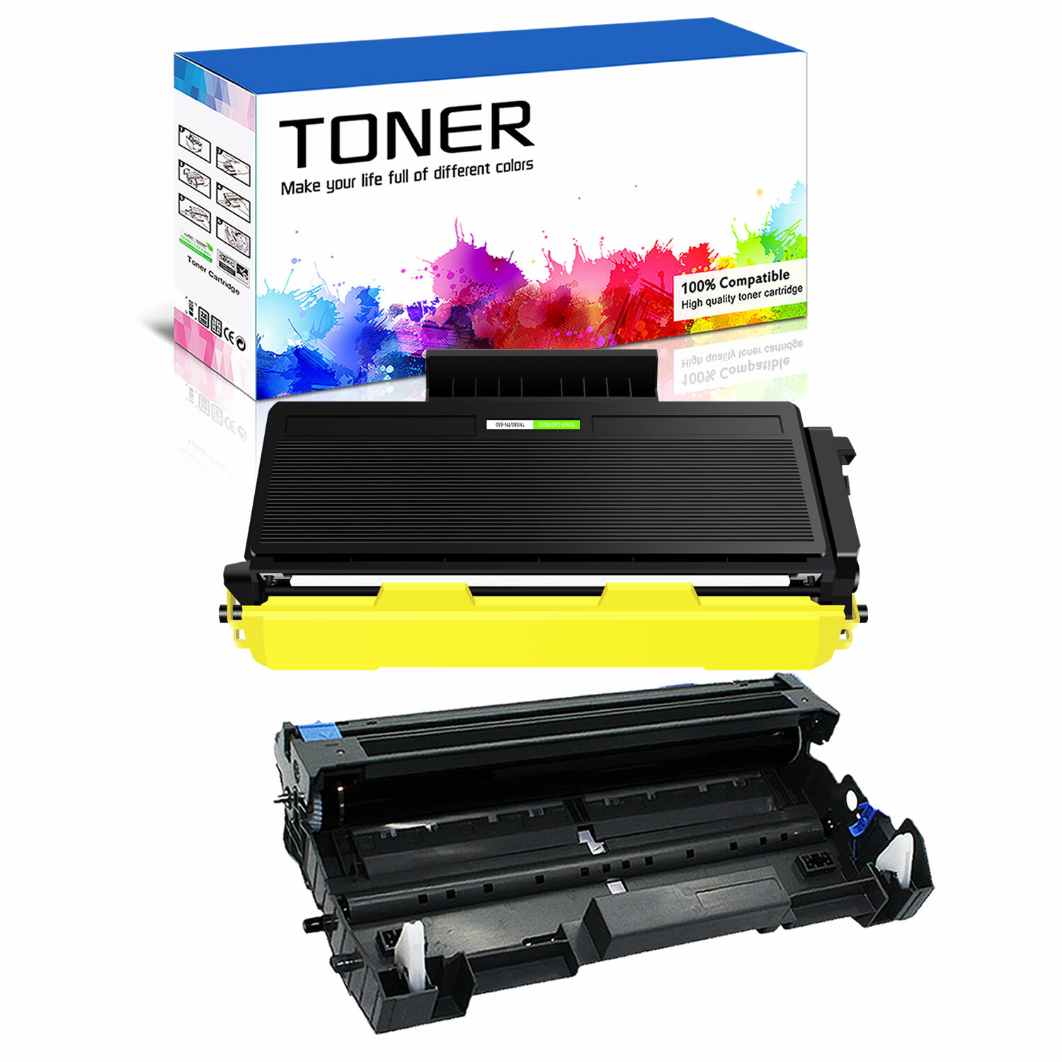 1PK TN-580 TN580 Toner +1PK DR520 Drum Unit For Brother HL-5200 HL-5240 HL-5250