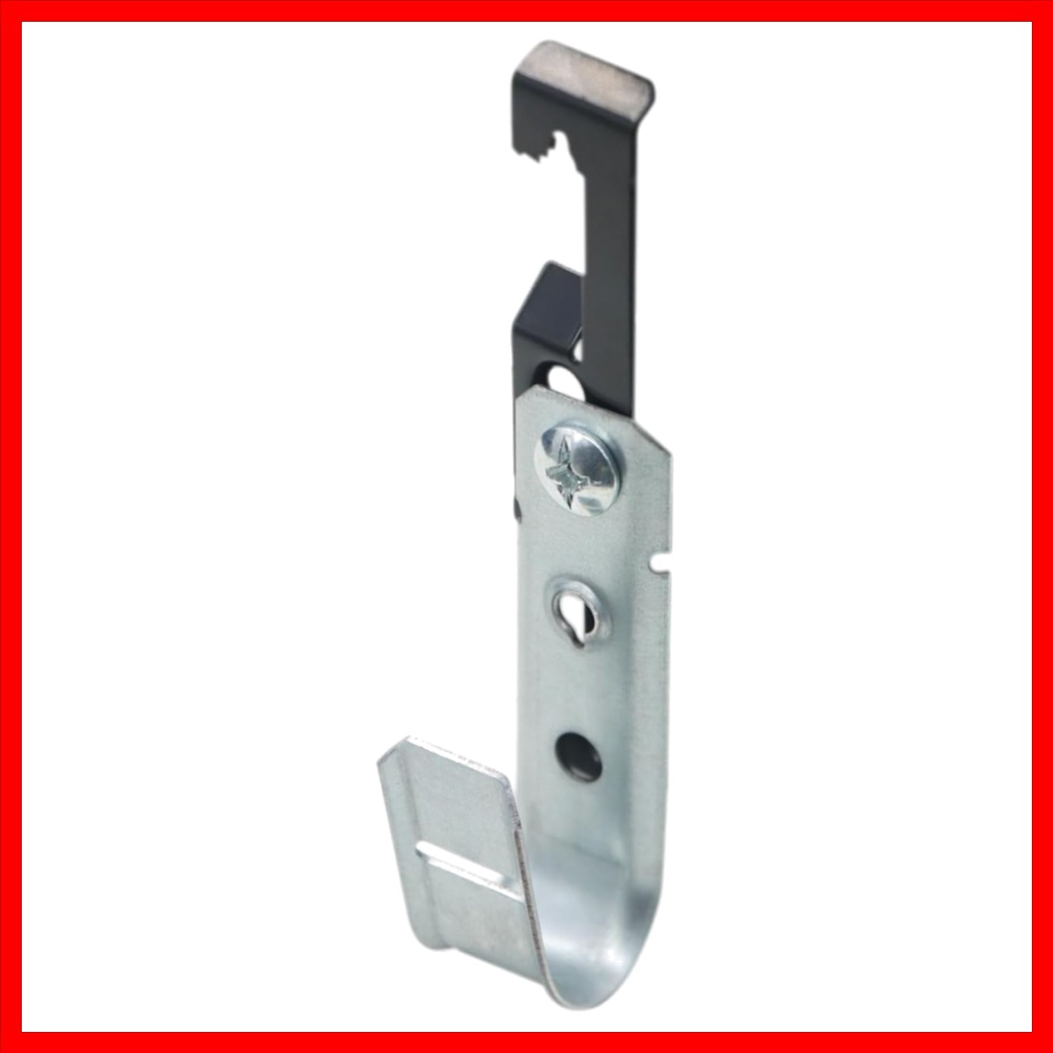 3/4" Cable Support J Hook with W Clip, Heavy Duty Metal Wire Cable Support J-...