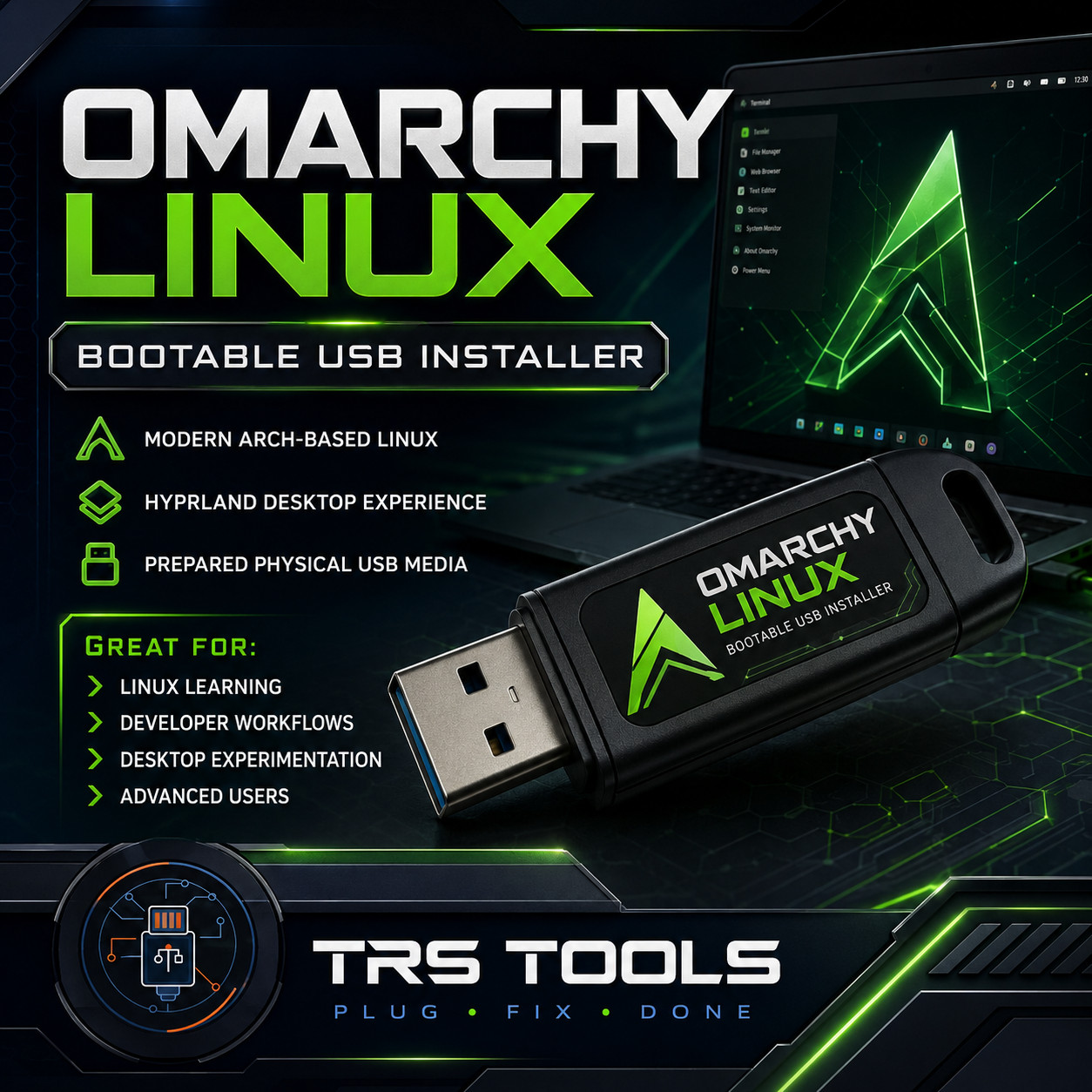 Omarchy Linux Bootable USB 64 Bit – Prepared Installer Media | TRS Tools