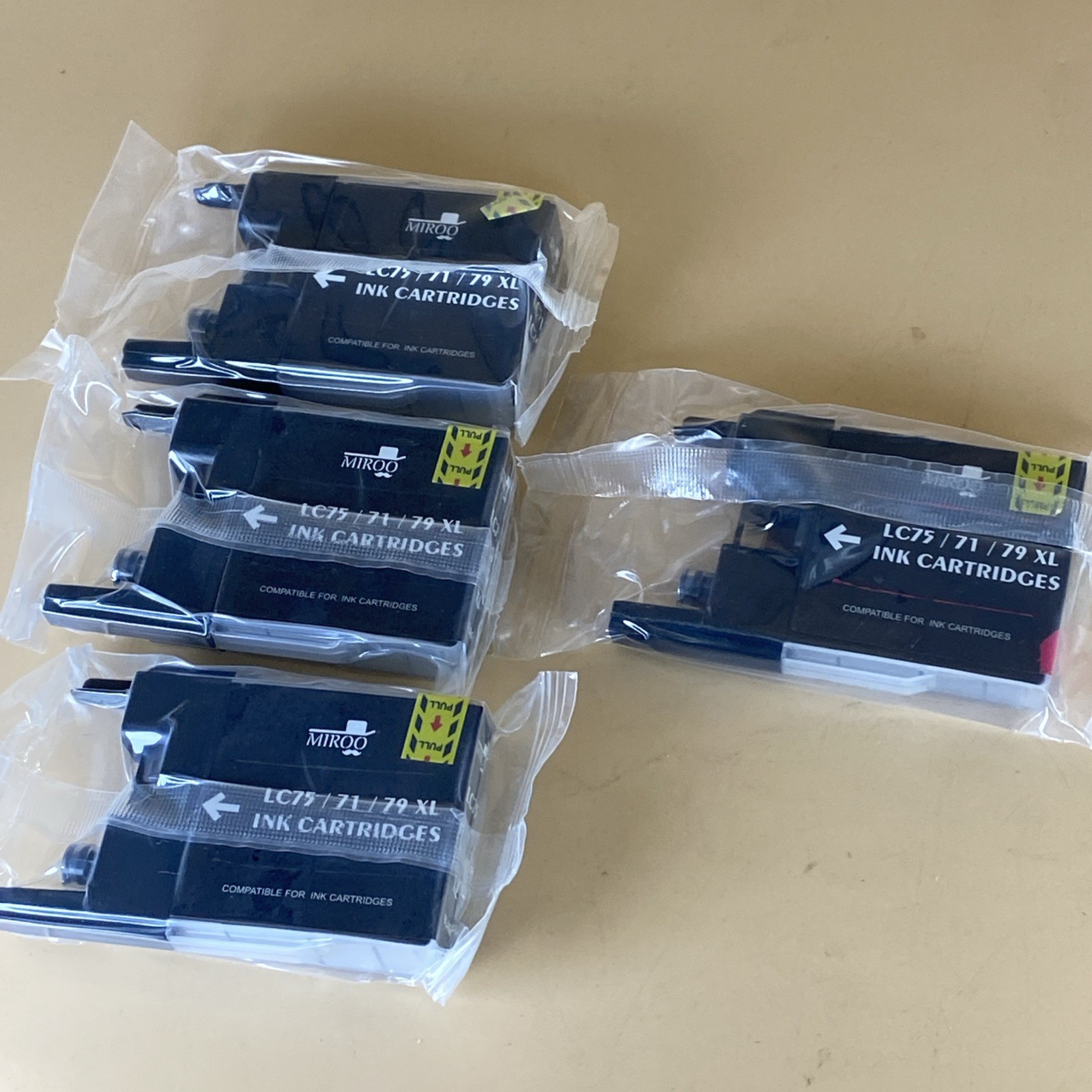 3 Black Ink Cartridges LC71/75 XL Brother Printers - NEW +1 Magenta