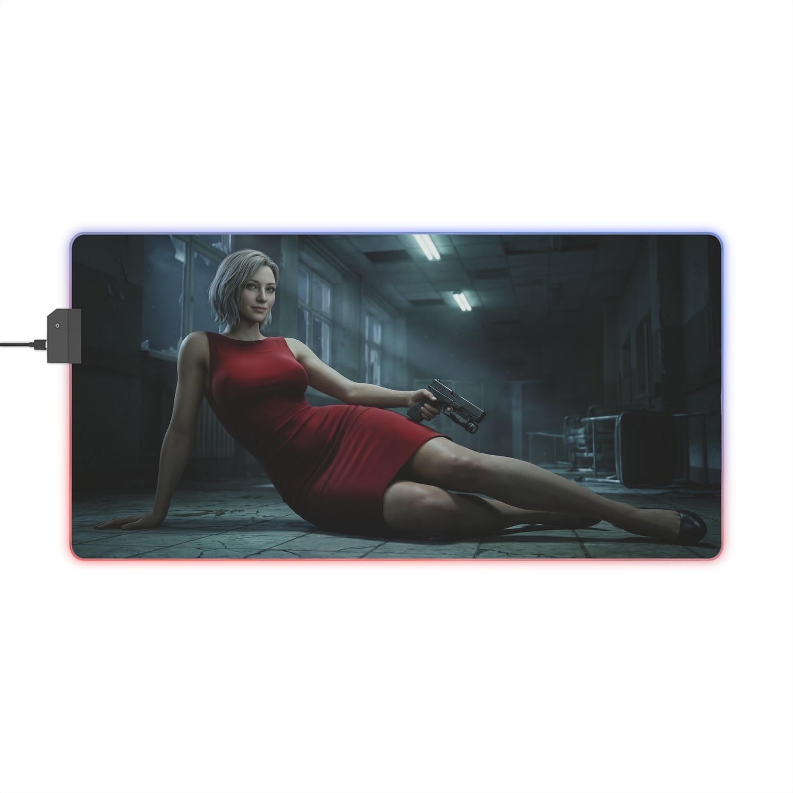 Grace Ashcroft Resident Evil Mouse Pad, LED RGB Desk Mat, Gamer Gift Decor