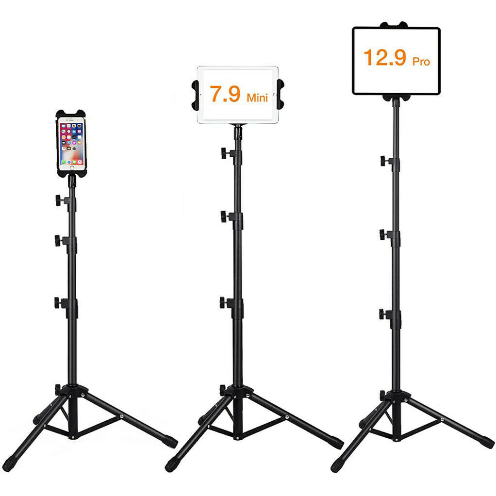 4.5"-13" Foldable IPad Tripod Stand Height Adjustable Floor Tablet Phone Stand