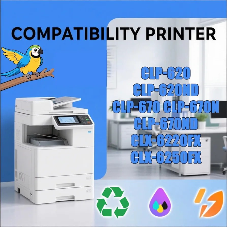 For Samsung CLP-620, Toner Cartridge, CLT-508L, High-Yield,  (4-Pack BK/C/M/Y)