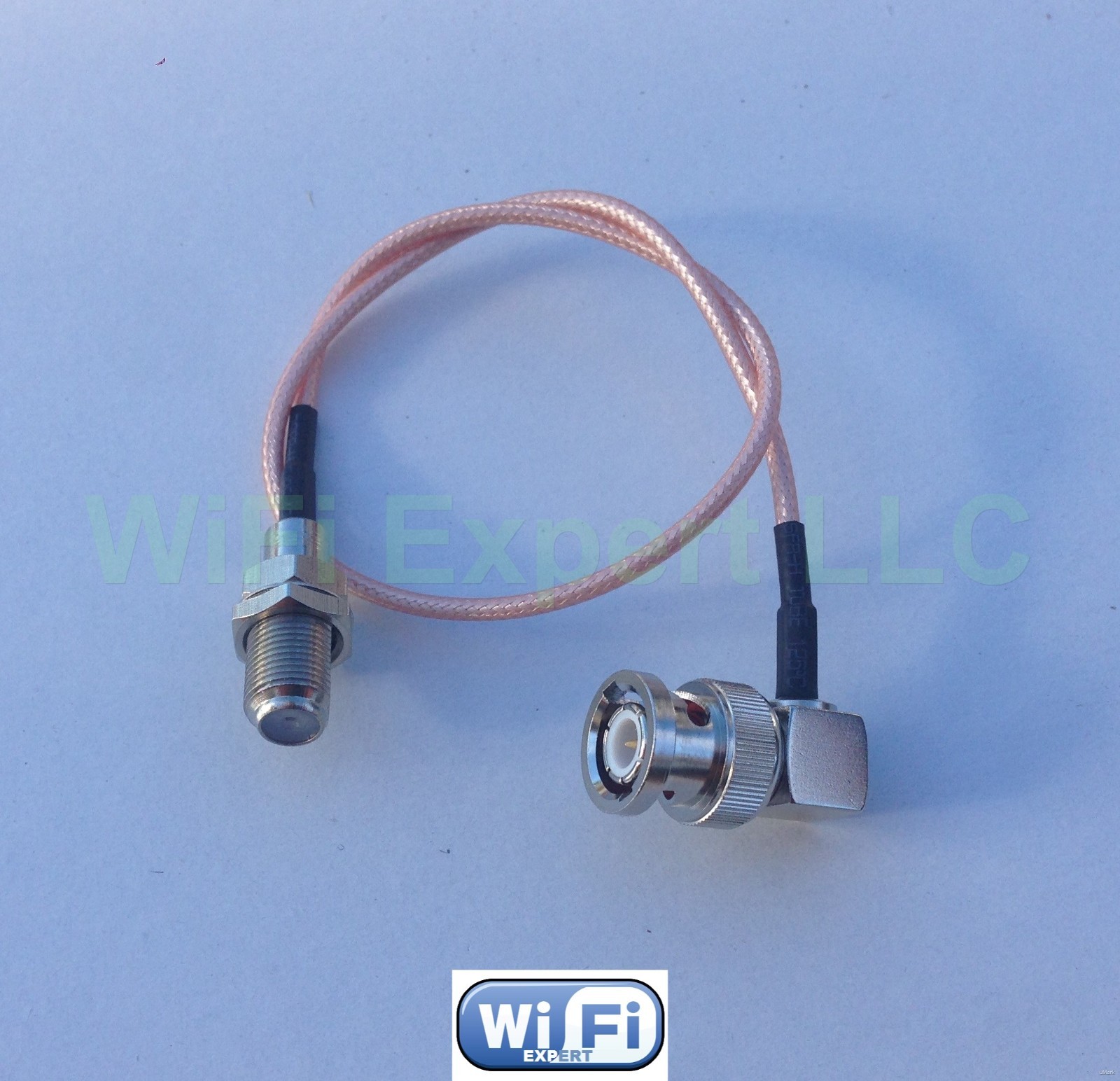 RG316 LOW LOSS COAX RF CABLE F TYPE TV FEMALE TO BNC MALE RIGHT ANGLE 4-60" USA