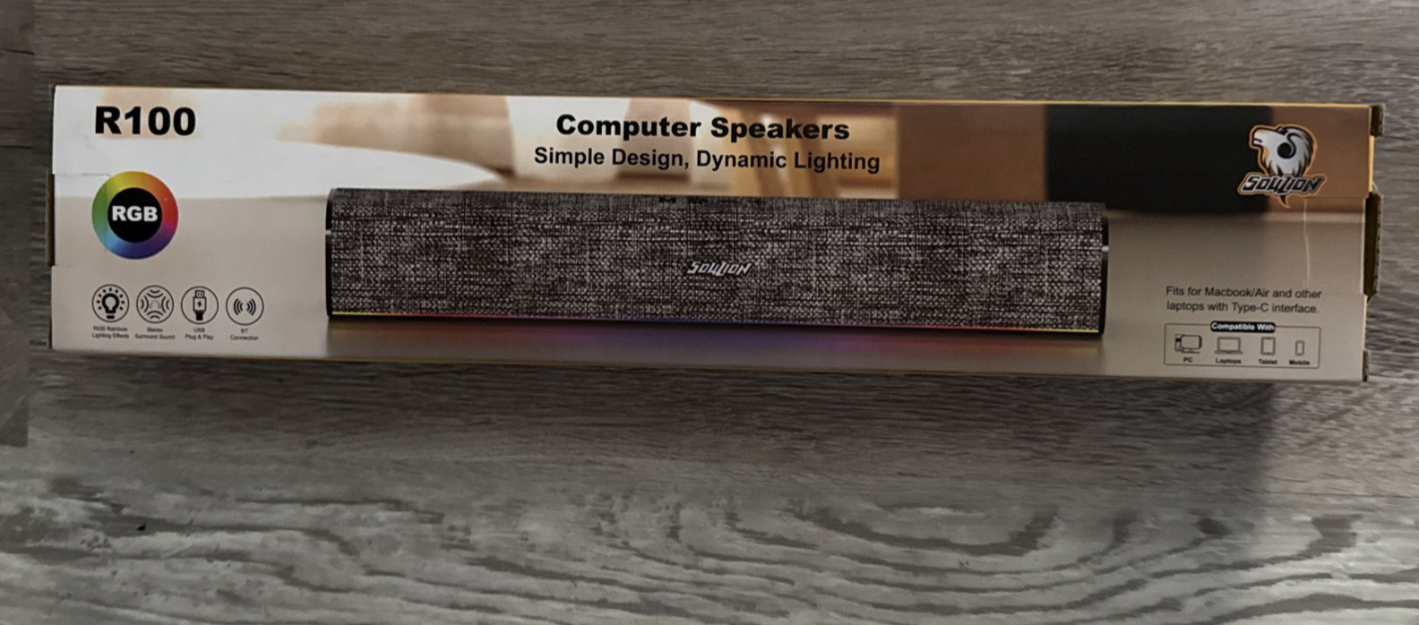 Soulion  R100  Bluetooth Computer Speaker  with Dynamic LED Light NEW